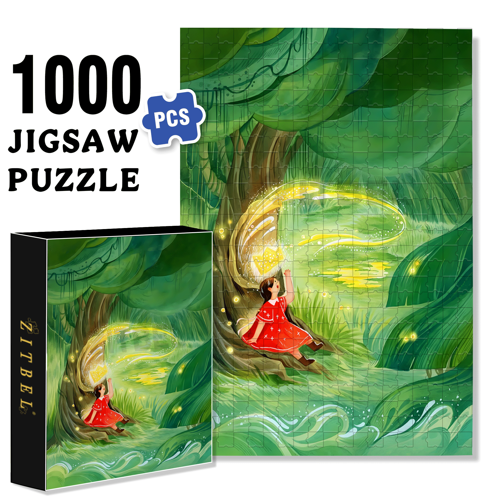 Firefly Tribe 500pcs/1000pcs Jigsaw Puzzle, Scratch-Resistant, Interactive Family Game & Brain-Boosting DIY Decor, Perfect for Halloween, Christmas & New Year Gifts, Family Puzzle Game