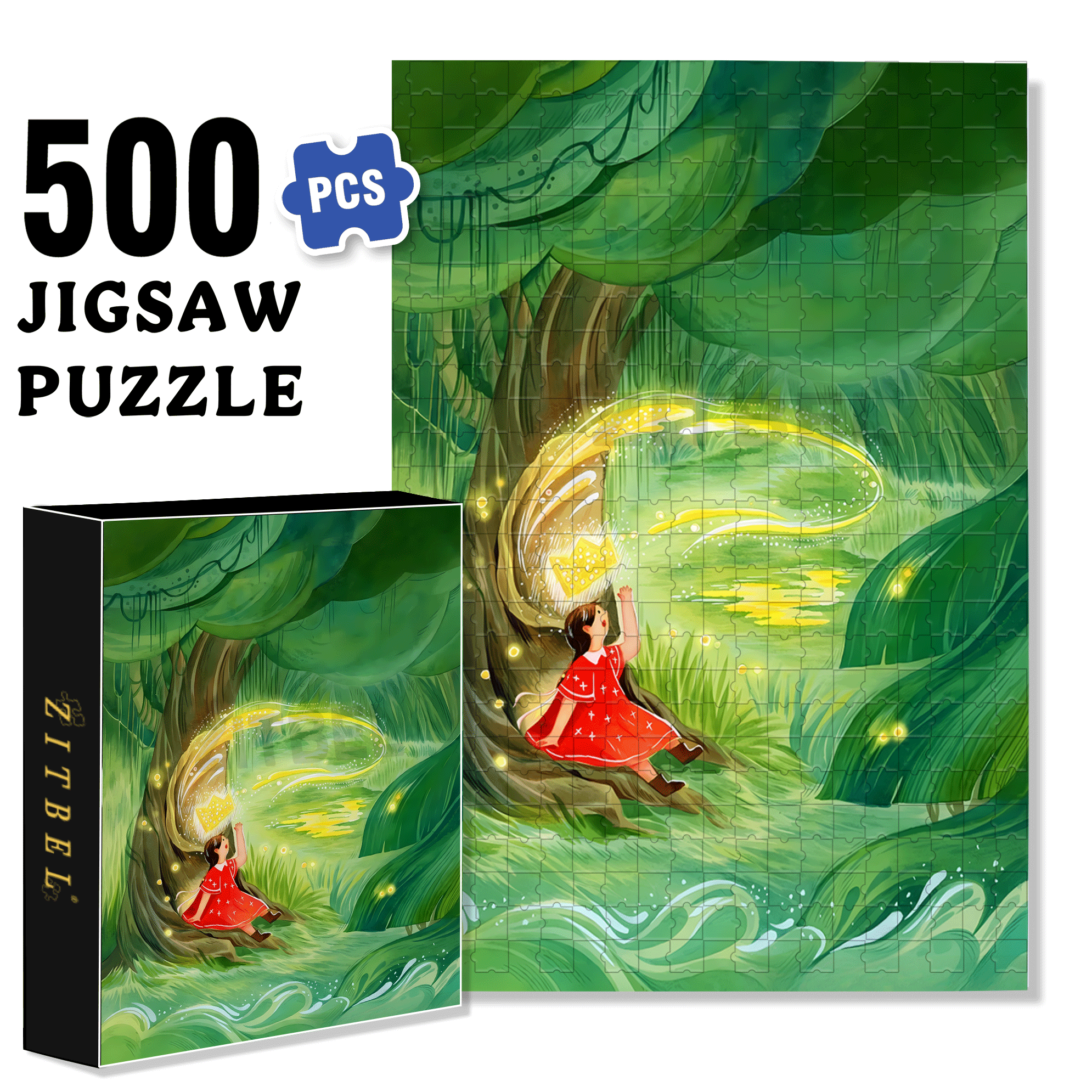 Firefly Tribe 500pcs/1000pcs Jigsaw Puzzle, Scratch-Resistant, Interactive Family Game & Brain-Boosting DIY Decor, Perfect for Halloween, Christmas & New Year Gifts, Family Puzzle Game