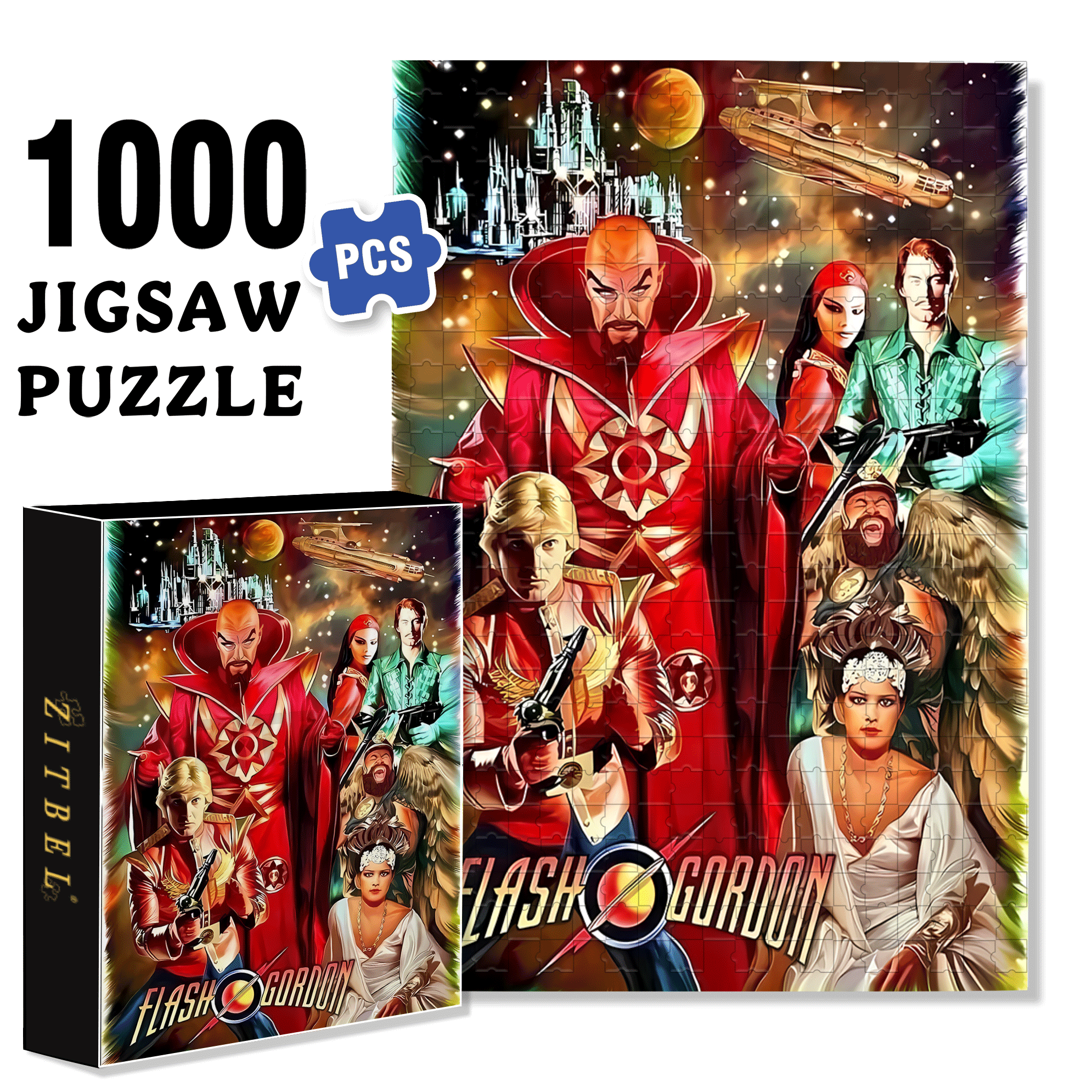 Flash Gordon 500pcs/1000pcs Jigsaw Puzzle, Scratch-Resistant, Interactive Family Game & Brain-Boosting DIY Decor, Perfect for Halloween, Christmas & New Year Gifts, Family Puzzle Game