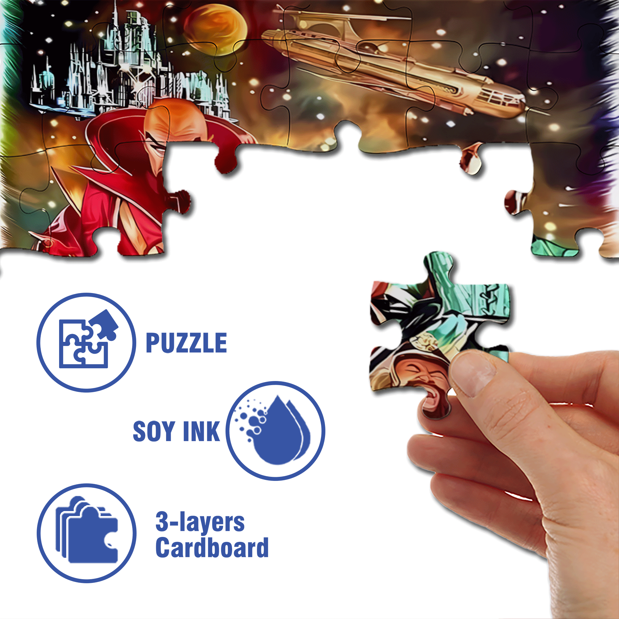 Flash Gordon 500pcs/1000pcs Jigsaw Puzzle, Scratch-Resistant, Interactive Family Game & Brain-Boosting DIY Decor, Perfect for Halloween, Christmas & New Year Gifts, Family Puzzle Game