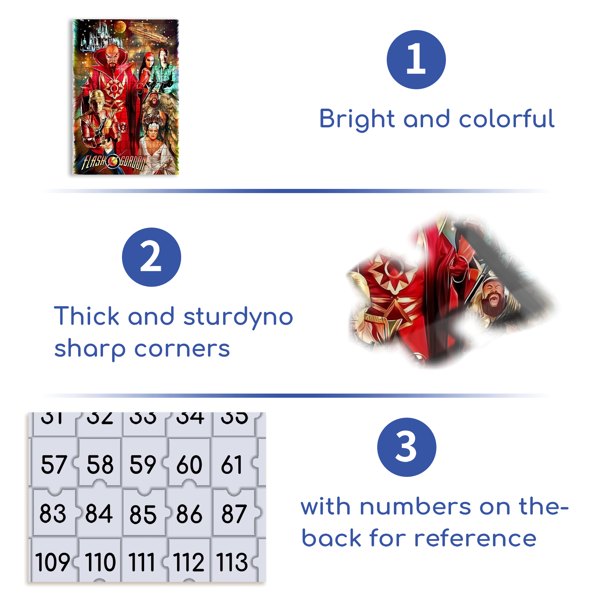 Flash Gordon 500pcs/1000pcs Jigsaw Puzzle, Scratch-Resistant, Interactive Family Game & Brain-Boosting DIY Decor, Perfect for Halloween, Christmas & New Year Gifts, Family Puzzle Game