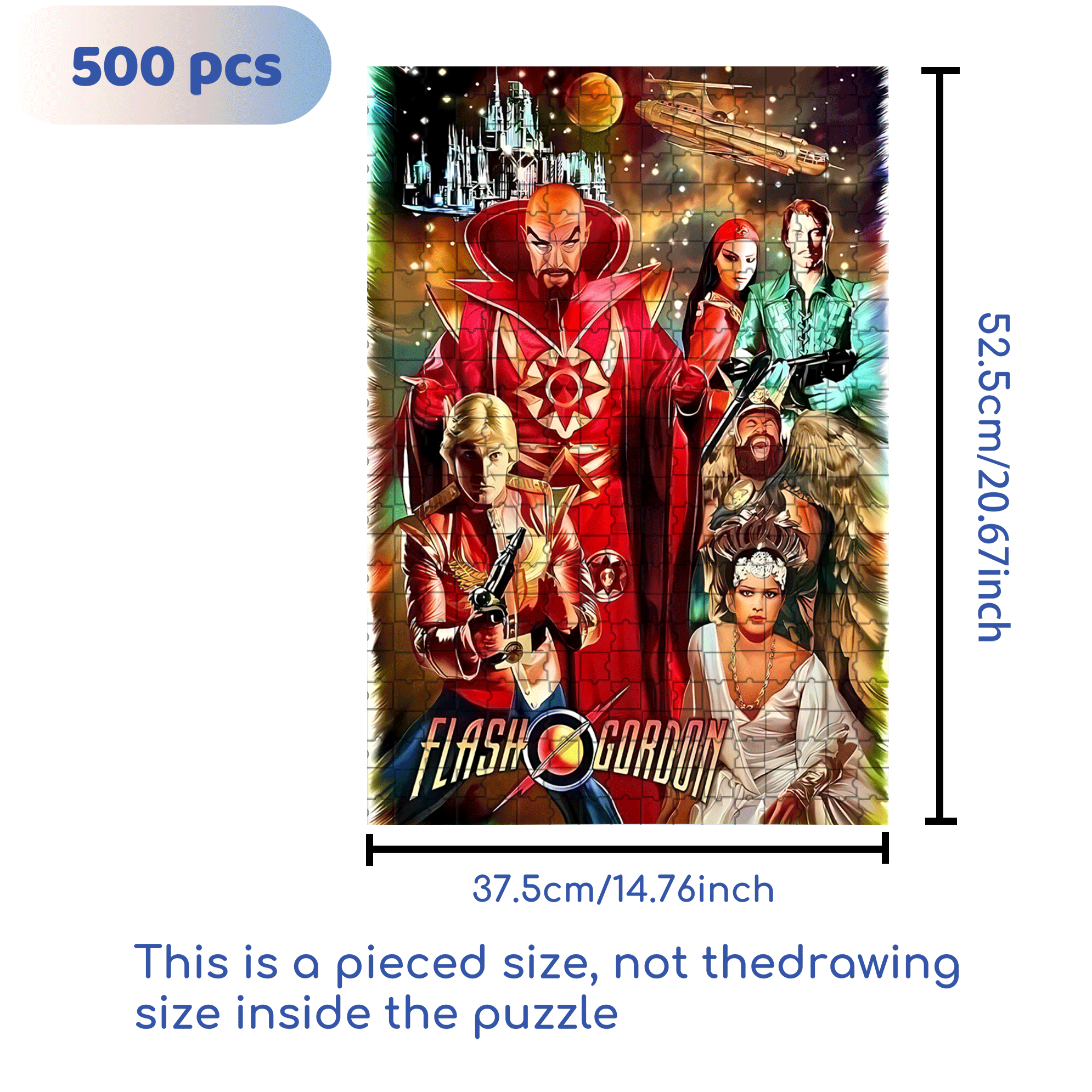 Flash Gordon 500pcs/1000pcs Jigsaw Puzzle, Scratch-Resistant, Interactive Family Game & Brain-Boosting DIY Decor, Perfect for Halloween, Christmas & New Year Gifts, Family Puzzle Game