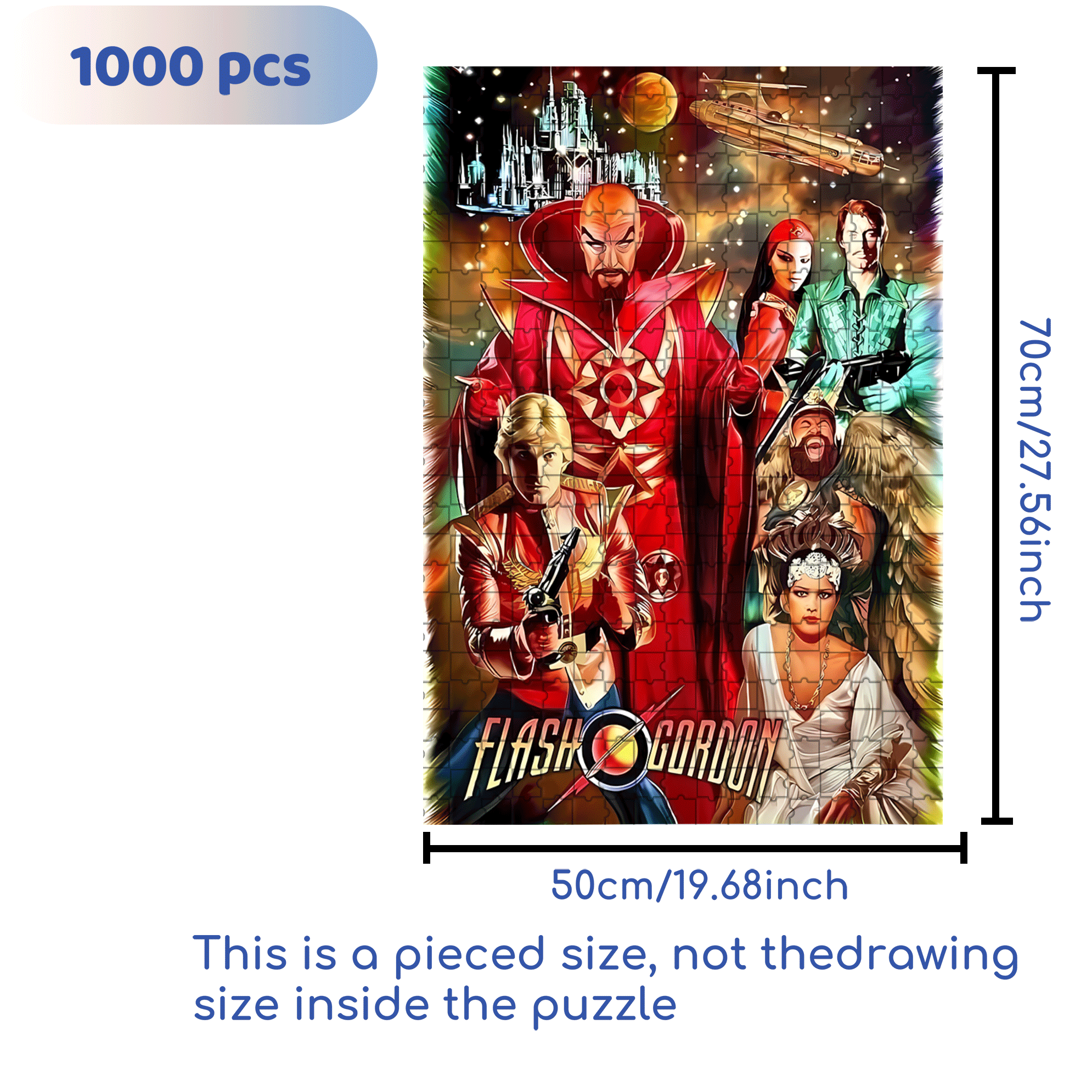 Flash Gordon 500pcs/1000pcs Jigsaw Puzzle, Scratch-Resistant, Interactive Family Game & Brain-Boosting DIY Decor, Perfect for Halloween, Christmas & New Year Gifts, Family Puzzle Game