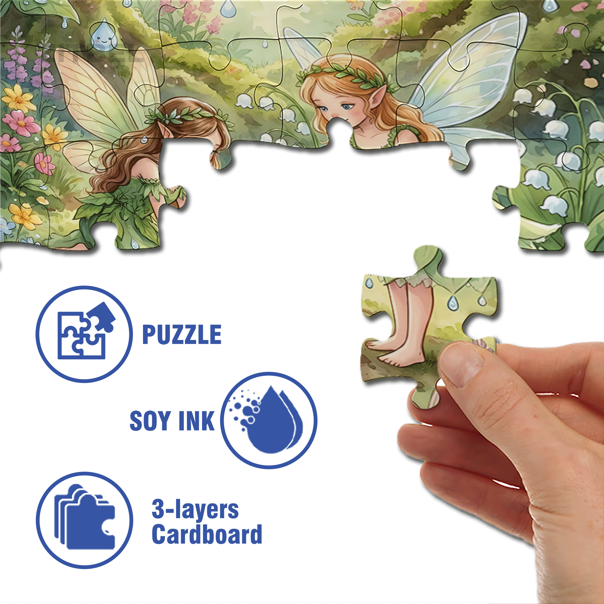 Garden Of Dream Fairies 500pcs/1000pcs Jigsaw Puzzle, Scratch-Resistant, Interactive Family Game & Brain-Boosting DIY Decor, Perfect for Halloween, Christmas & New Year Gifts, Family Puzzle Game