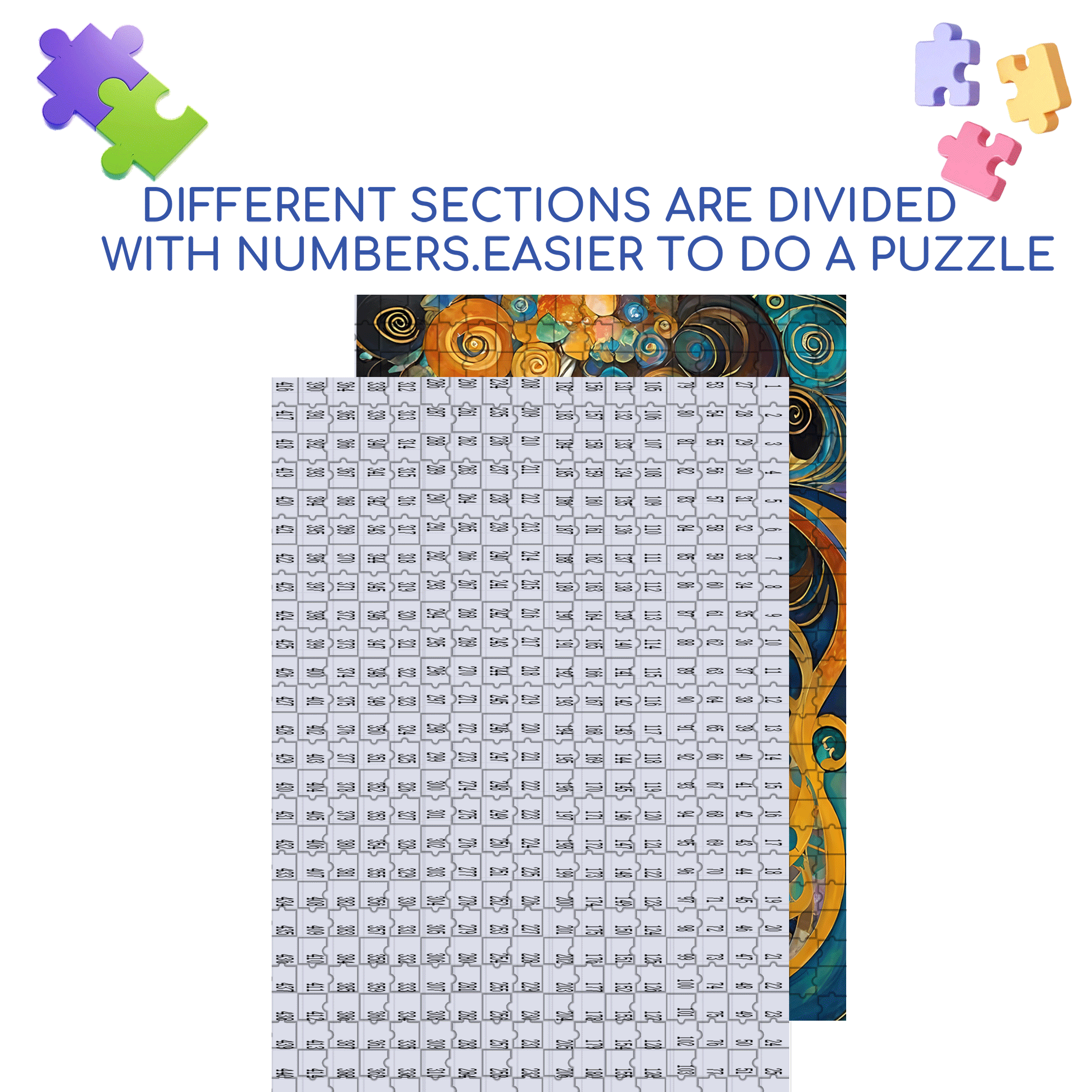 Gilded Vortex 500pcs/1000pcs Jigsaw Puzzle, Scratch-Resistant, Interactive Family Game & Brain-Boosting DIY Decor, Perfect for Halloween, Christmas & New Year Gifts, Family Puzzle Game
