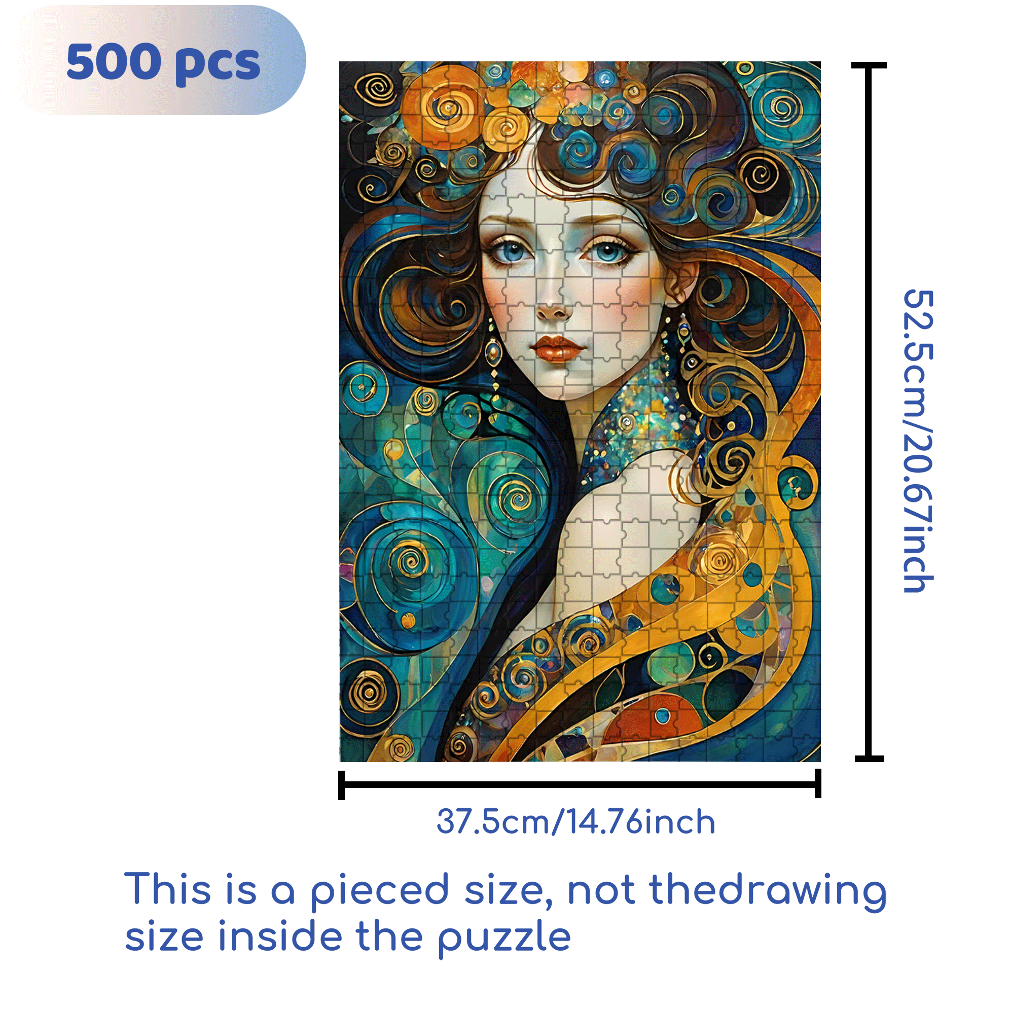 Gilded Vortex 500pcs/1000pcs Jigsaw Puzzle, Scratch-Resistant, Interactive Family Game & Brain-Boosting DIY Decor, Perfect for Halloween, Christmas & New Year Gifts, Family Puzzle Game