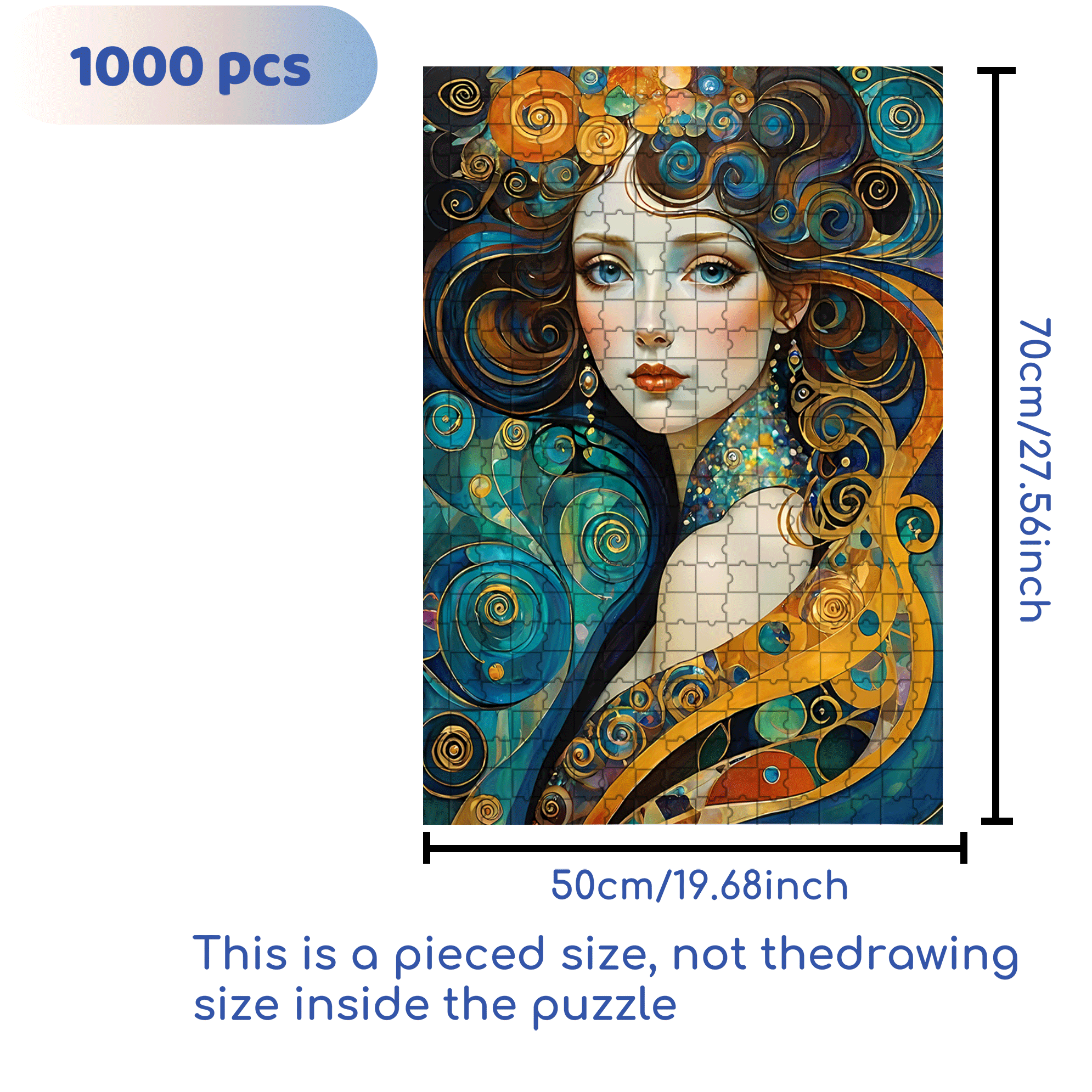 Gilded Vortex 500pcs/1000pcs Jigsaw Puzzle, Scratch-Resistant, Interactive Family Game & Brain-Boosting DIY Decor, Perfect for Halloween, Christmas & New Year Gifts, Family Puzzle Game