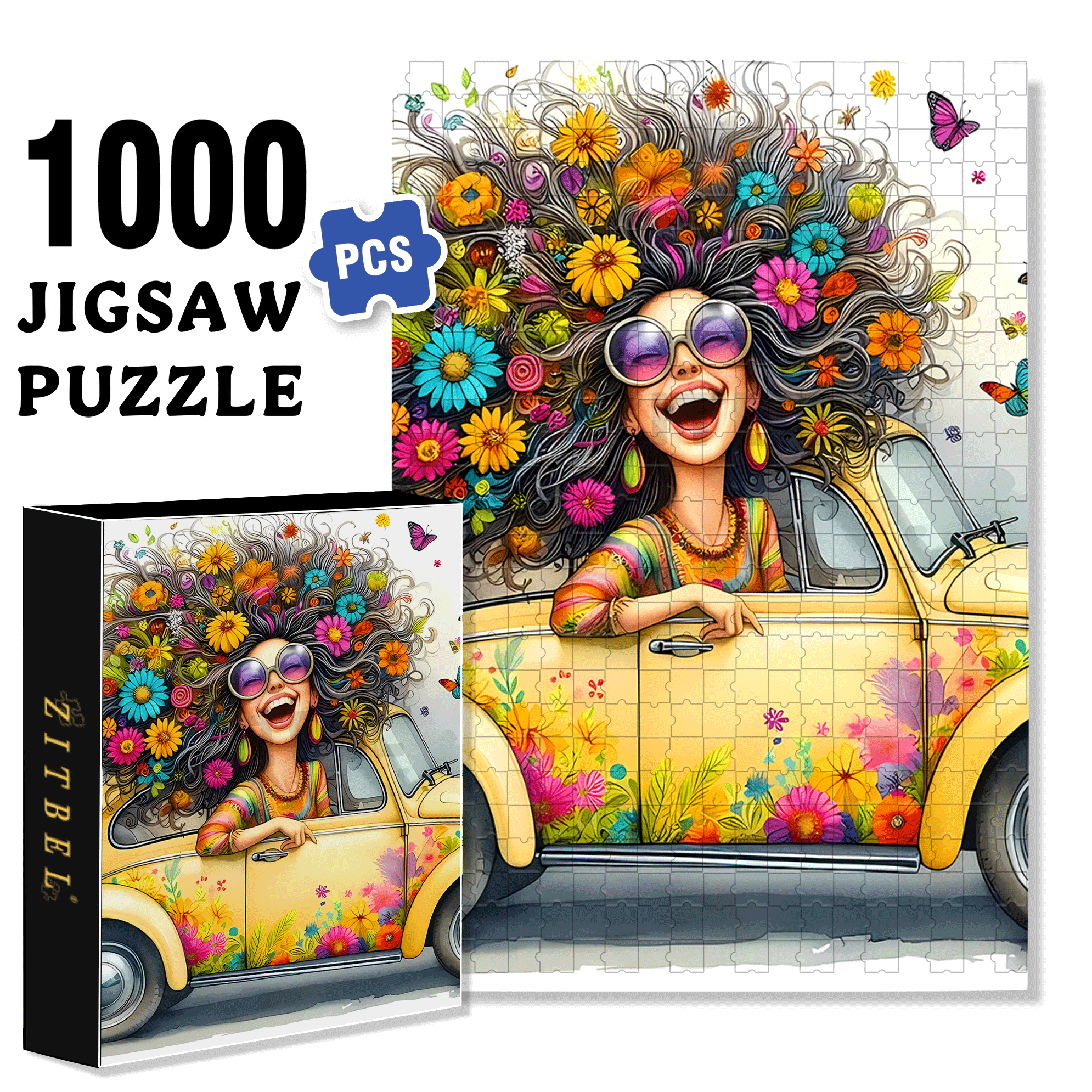 Glamorous Journey 500pcs/1000pcs Jigsaw Puzzle, Scratch-Resistant, Interactive Family Game & Brain-Boosting DIY Decor, Perfect for Halloween, Christmas & New Year Gifts, Family Puzzle Game