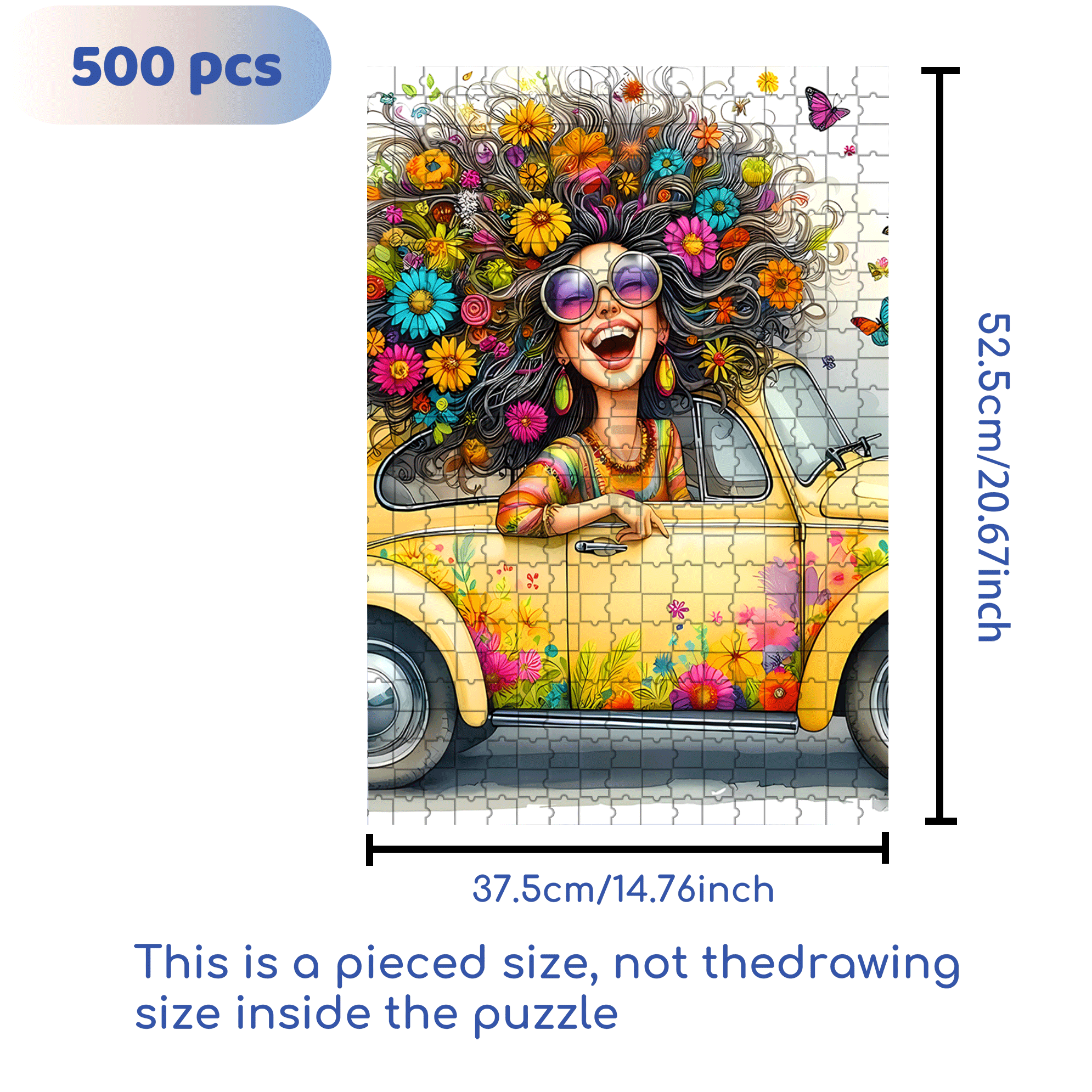 Glamorous Journey 500pcs/1000pcs Jigsaw Puzzle, Scratch-Resistant, Interactive Family Game & Brain-Boosting DIY Decor, Perfect for Halloween, Christmas & New Year Gifts, Family Puzzle Game