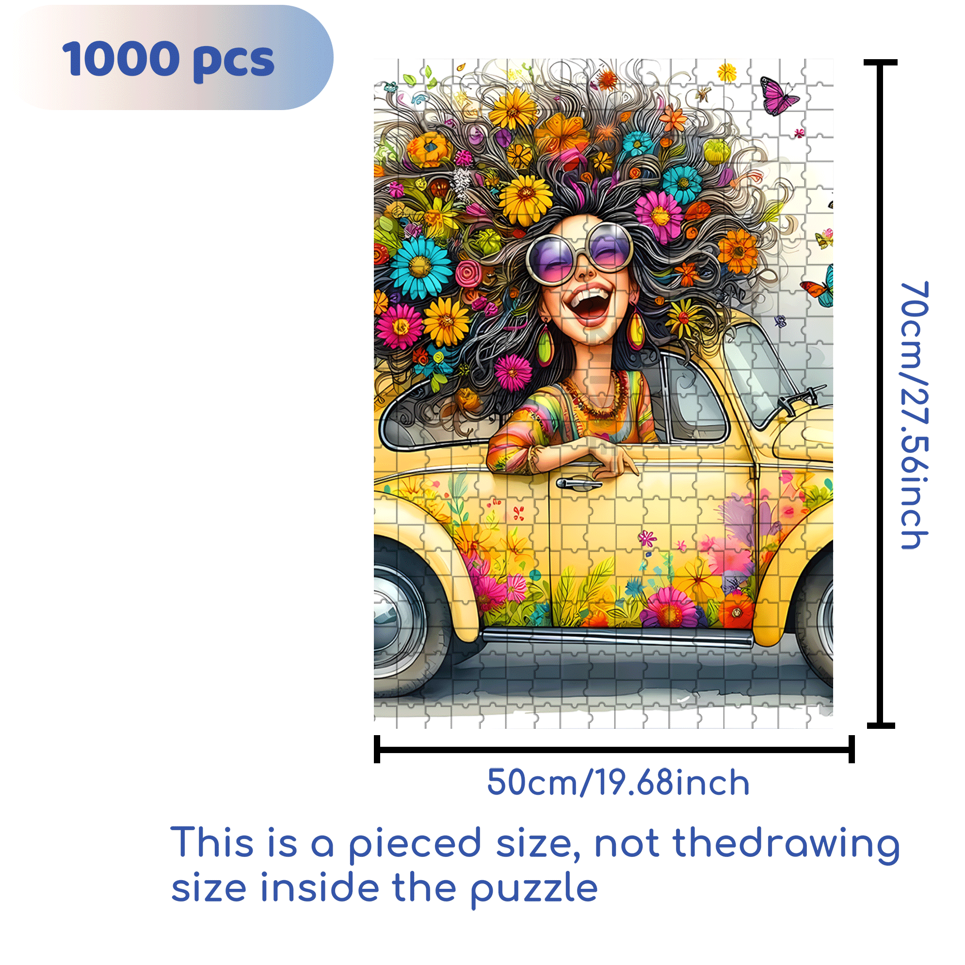 Glamorous Journey 500pcs/1000pcs Jigsaw Puzzle, Scratch-Resistant, Interactive Family Game & Brain-Boosting DIY Decor, Perfect for Halloween, Christmas & New Year Gifts, Family Puzzle Game