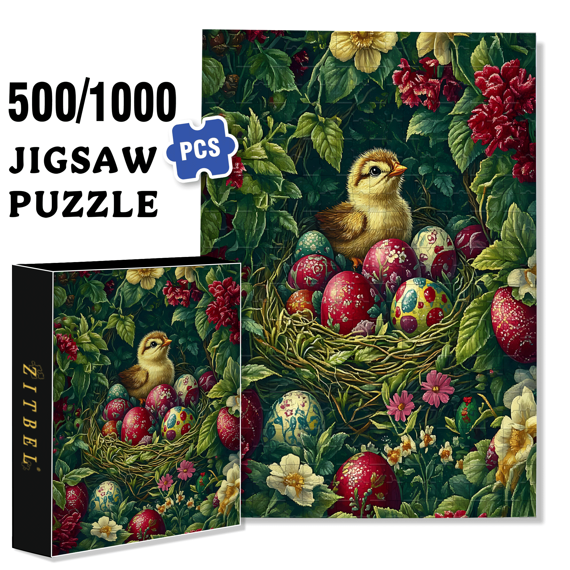 Happy To Be Born 500pcs/1000pcs Jigsaw Puzzle, Scratch-Resistant, Interactive Family Game & Brain-Boosting DIY Decor, Perfect for Halloween, Christmas & New Year Gifts, Family Puzzle Game