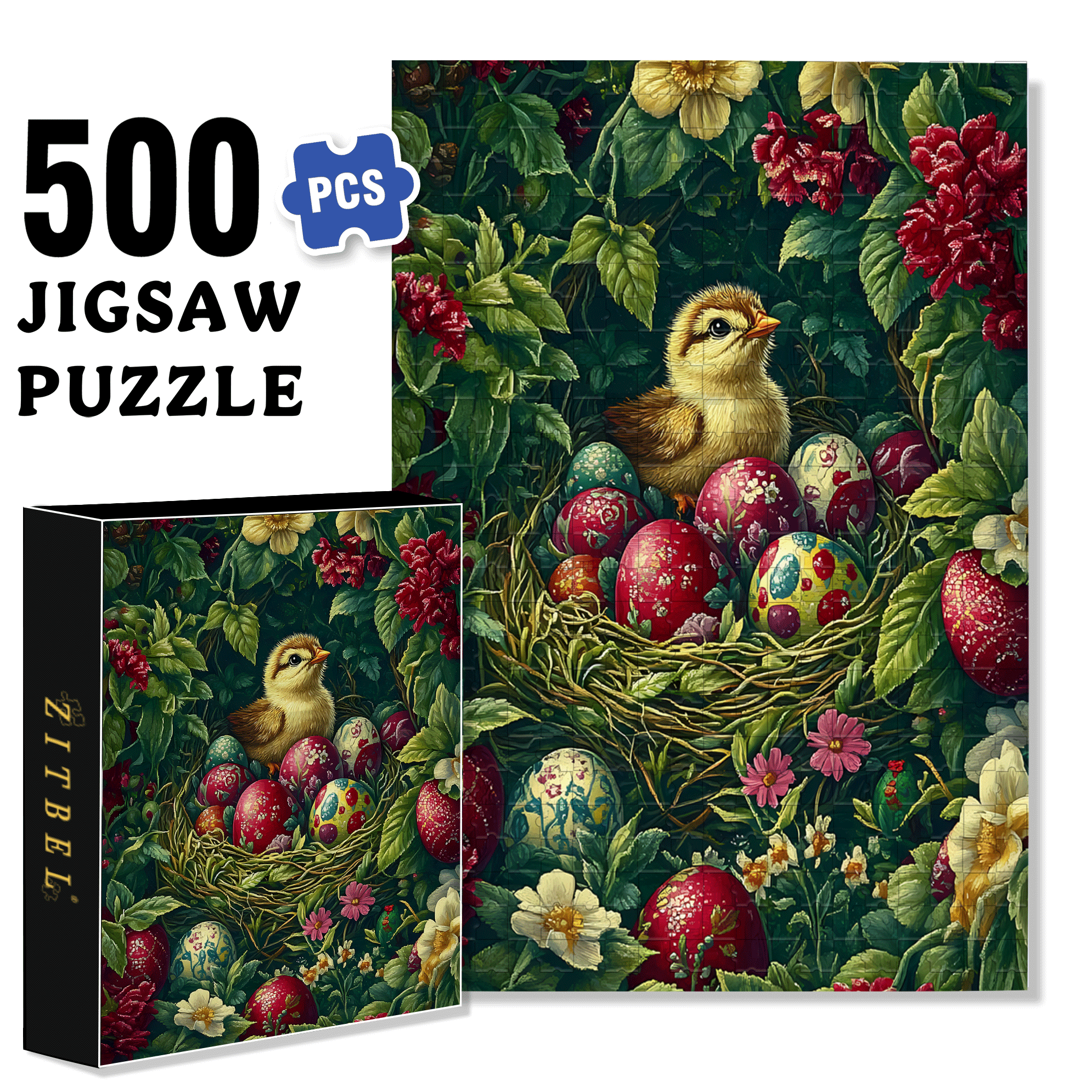 Happy To Be Born 500pcs/1000pcs Jigsaw Puzzle, Scratch-Resistant, Interactive Family Game & Brain-Boosting DIY Decor, Perfect for Halloween, Christmas & New Year Gifts, Family Puzzle Game