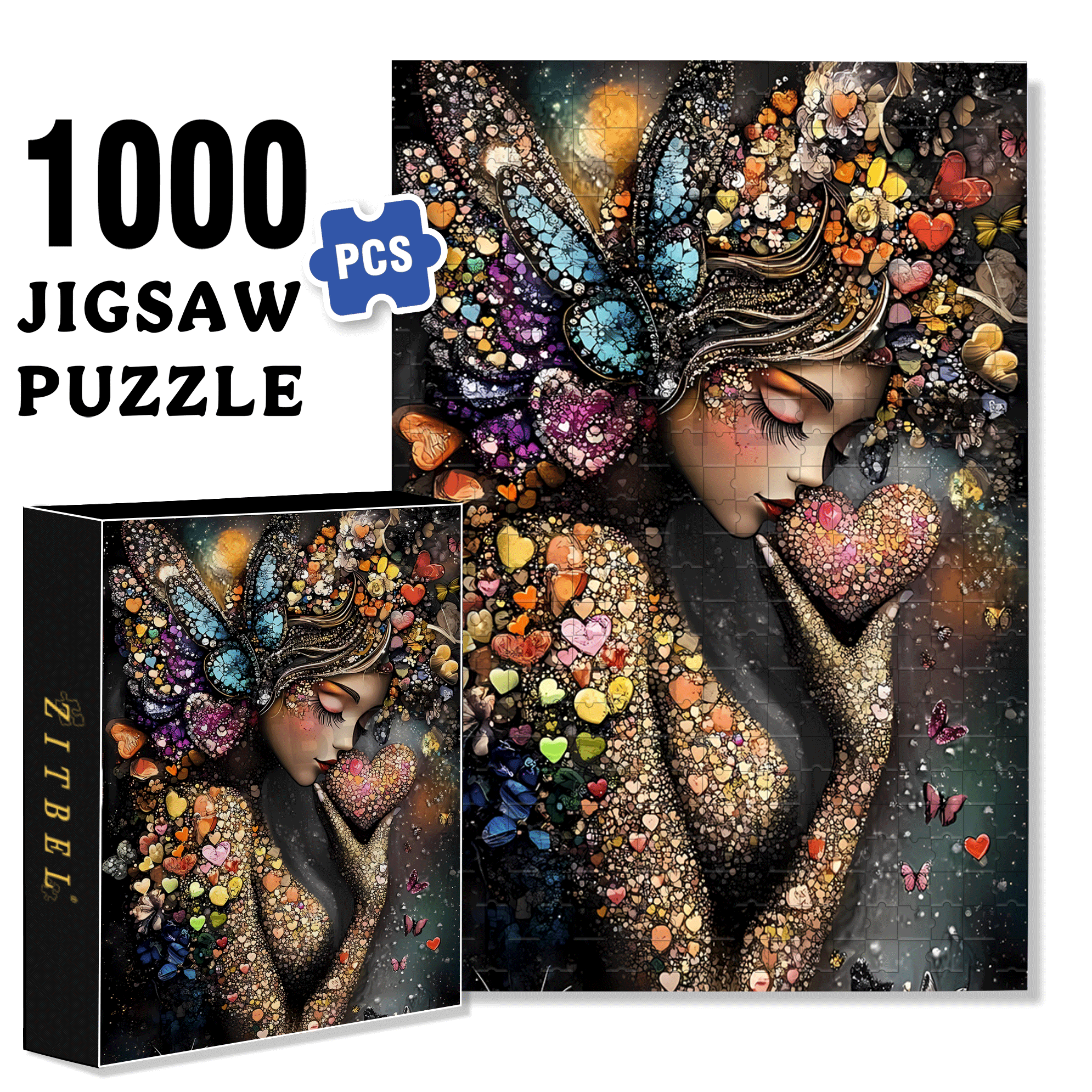 Heart's Whisper 500pcs/1000pcs Jigsaw Puzzle, Scratch-Resistant, Interactive Family Game & Brain-Boosting DIY Decor, Perfect for Halloween, Christmas & New Year Gifts, Family Puzzle Game