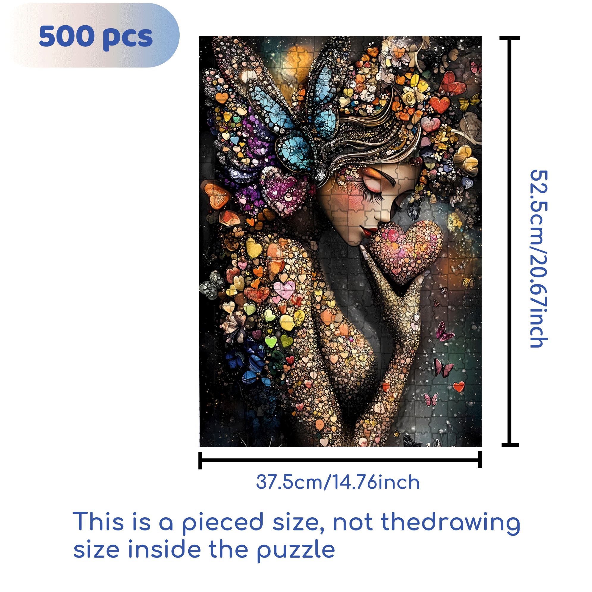 Heart's Whisper 500pcs/1000pcs Jigsaw Puzzle, Scratch-Resistant, Interactive Family Game & Brain-Boosting DIY Decor, Perfect for Halloween, Christmas & New Year Gifts, Family Puzzle Game