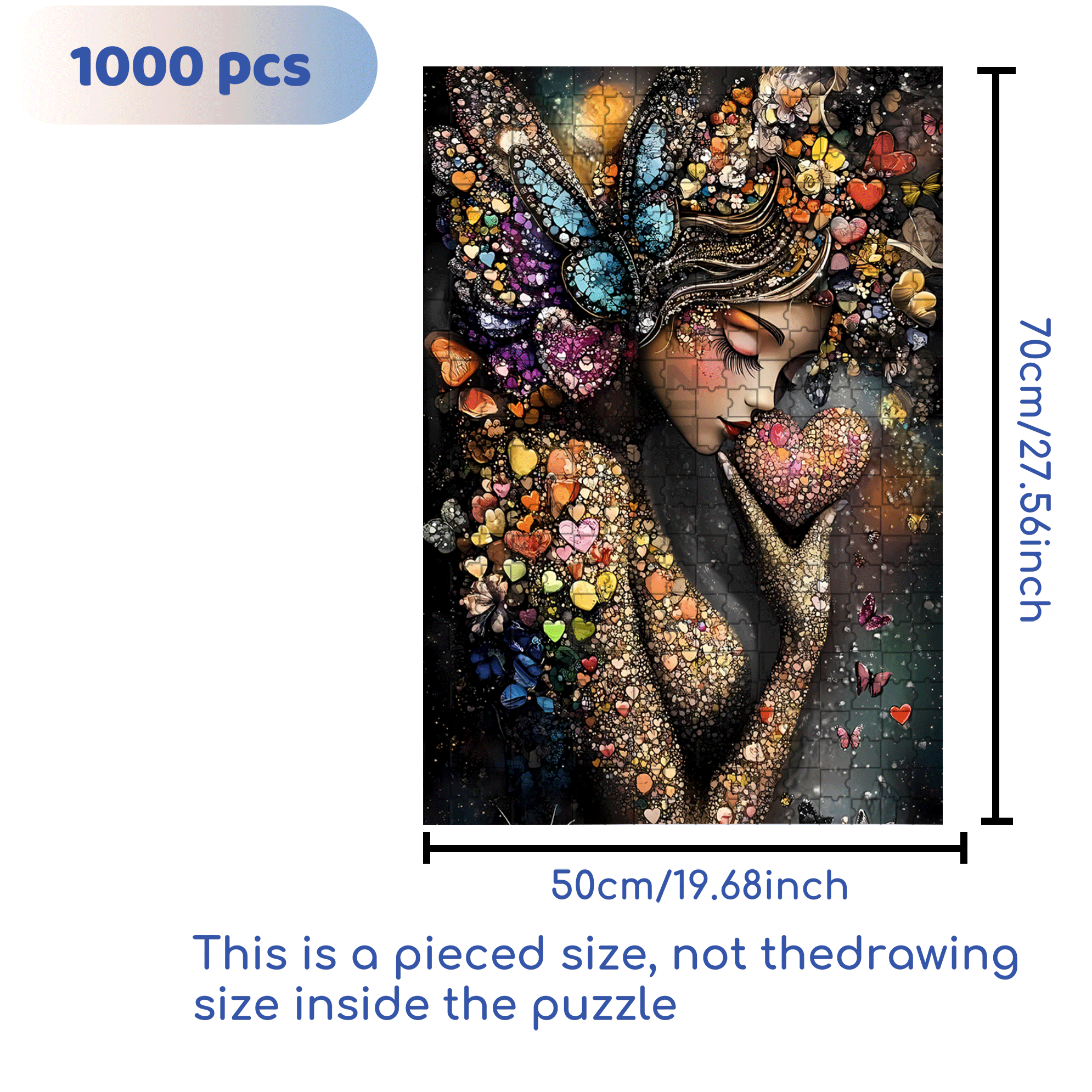 Heart's Whisper 500pcs/1000pcs Jigsaw Puzzle, Scratch-Resistant, Interactive Family Game & Brain-Boosting DIY Decor, Perfect for Halloween, Christmas & New Year Gifts, Family Puzzle Game
