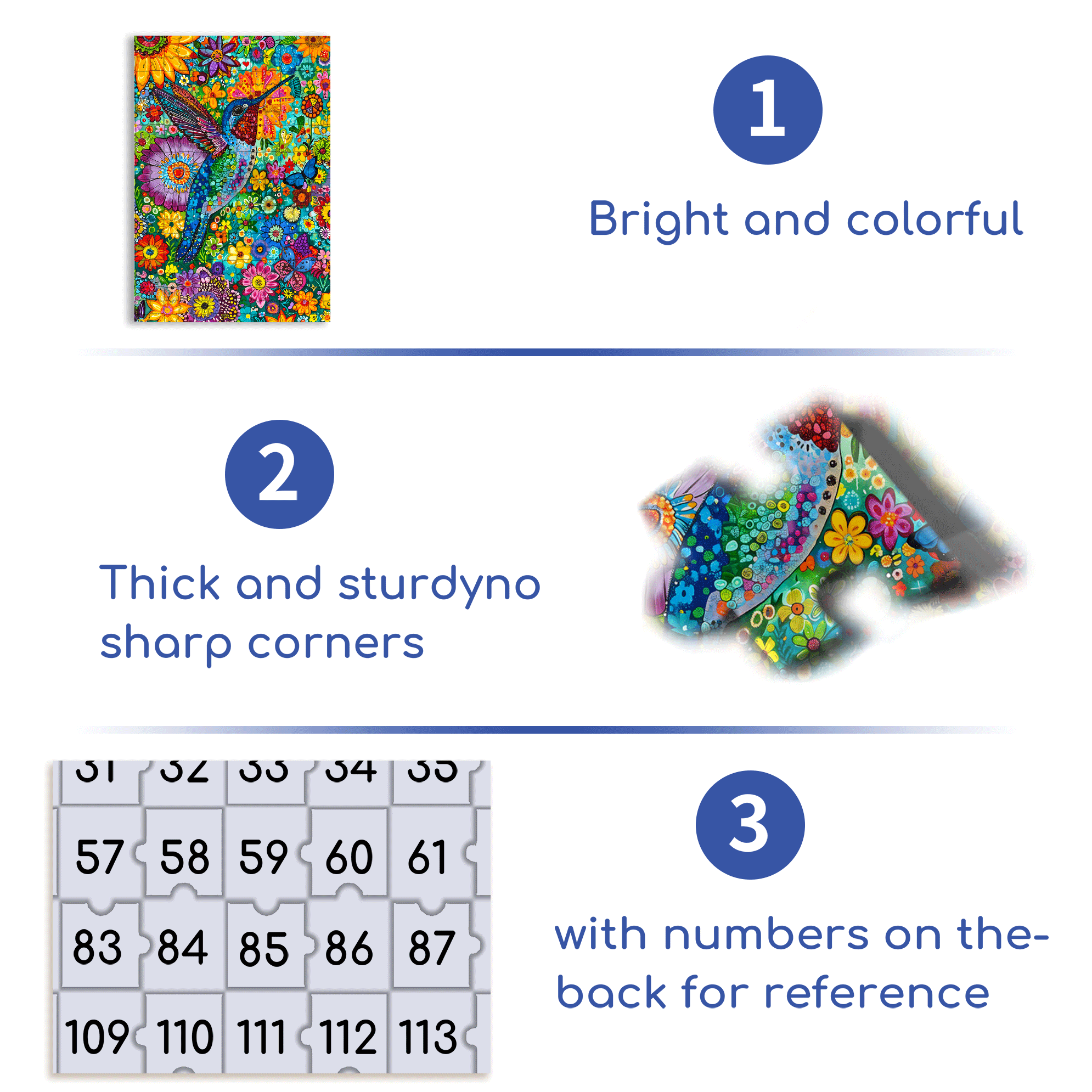 Hummingbird Flower Bed 500pcs/1000pcs Jigsaw Puzzle, Scratch-Resistant, Interactive Family Game & Brain-Boosting DIY Decor, Perfect for Halloween, Christmas & New Year Gifts, Family Puzzle Game