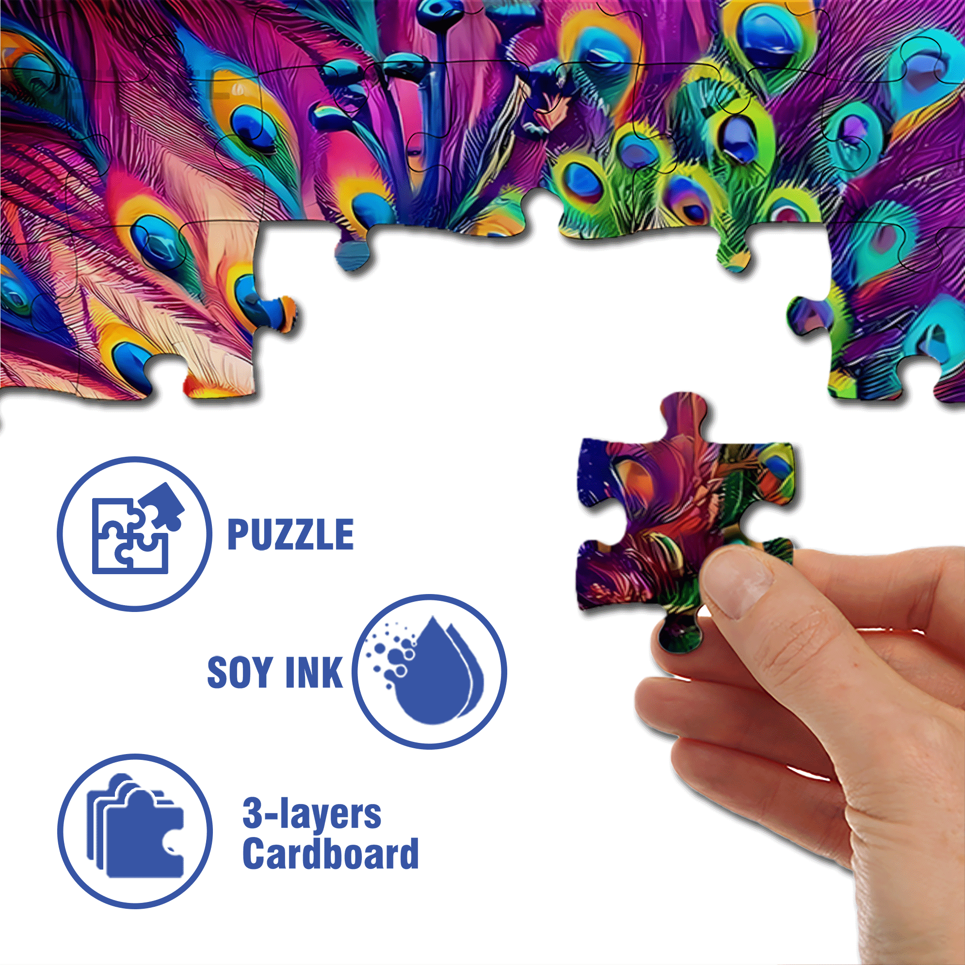Iridescent Feather Coat 500pcs/1000pcs Jigsaw Puzzle, Scratch-Resistant, Interactive Family Game & Brain-Boosting DIY Decor, Perfect for Halloween, Christmas & New Year Gifts, Family Puzzle Game