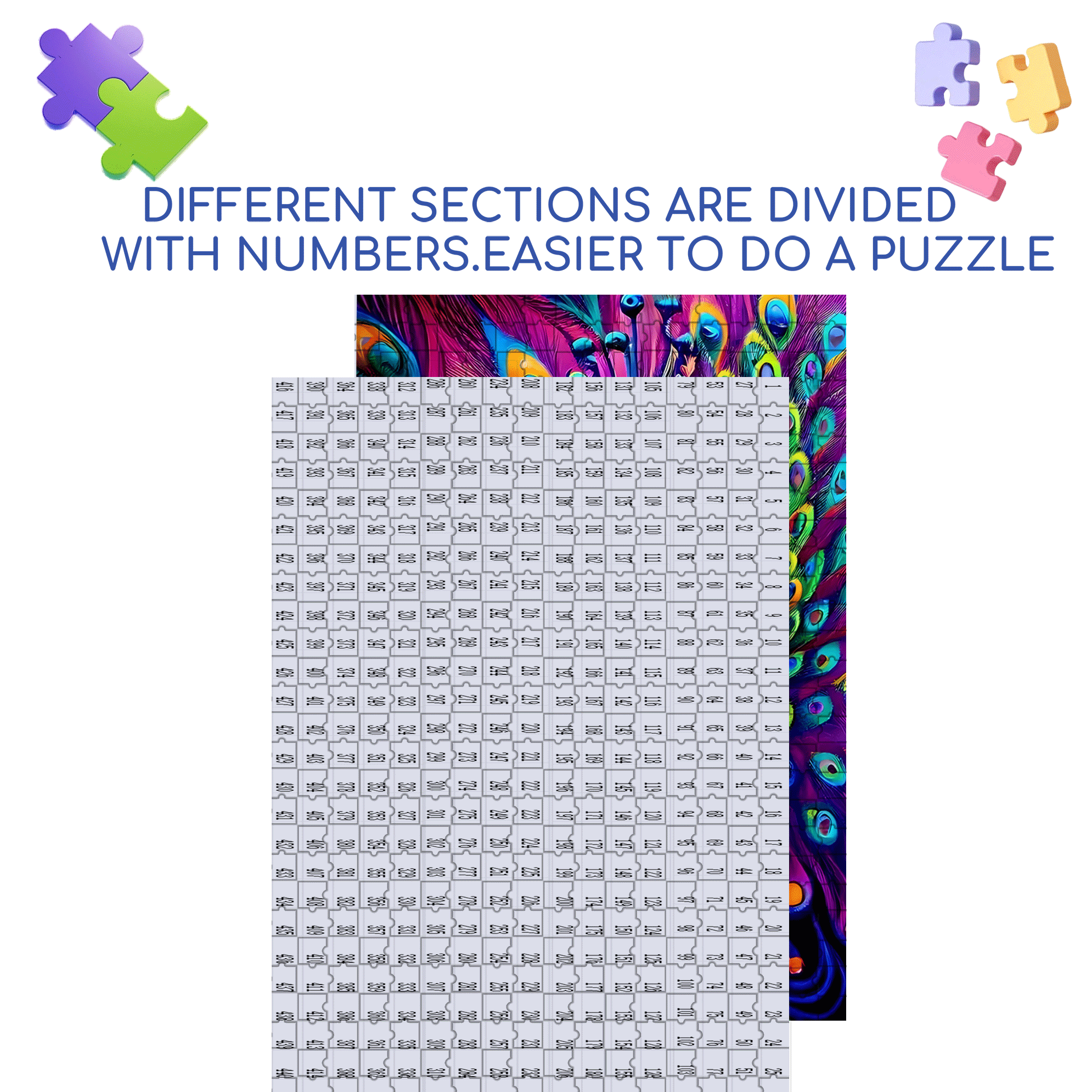 Iridescent Feather Coat 500pcs/1000pcs Jigsaw Puzzle, Scratch-Resistant, Interactive Family Game & Brain-Boosting DIY Decor, Perfect for Halloween, Christmas & New Year Gifts, Family Puzzle Game