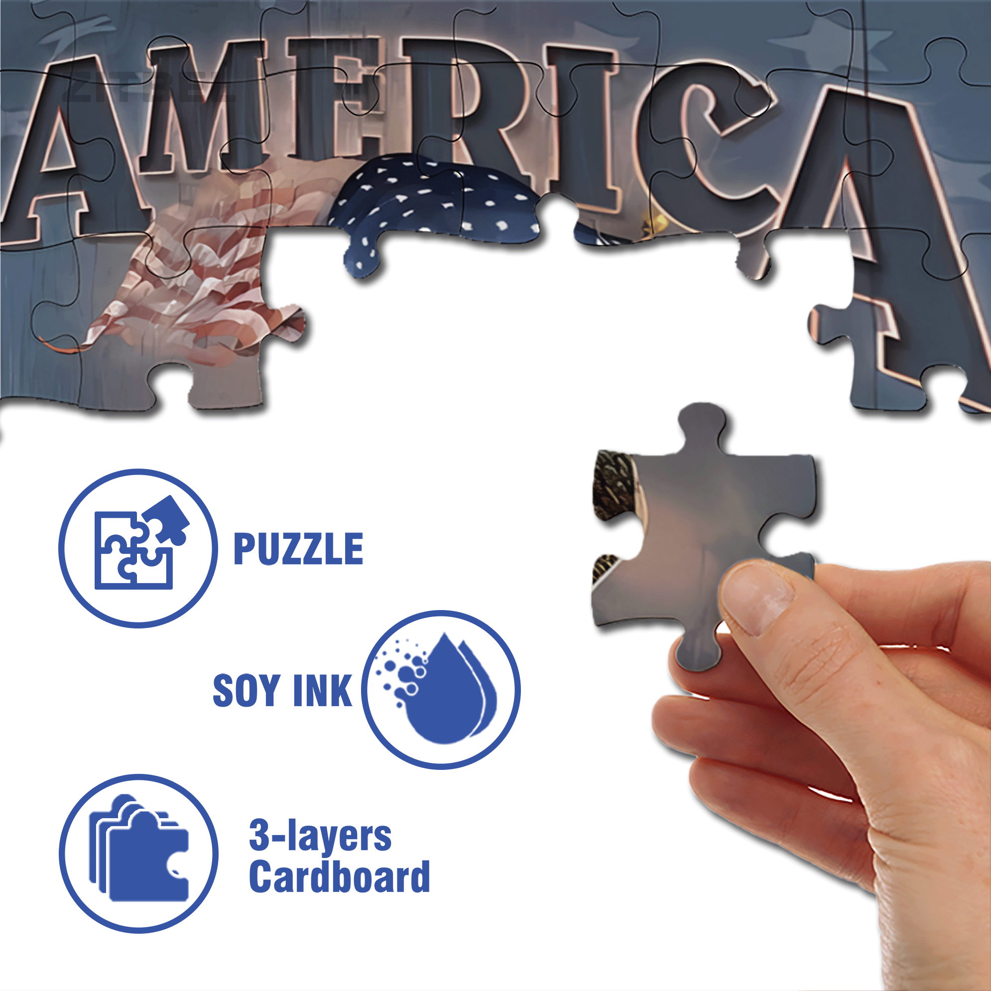 Let Freedom Reign 500pcs/1000pcs Jigsaw Puzzle, Scratch-Resistant, Interactive Family Game & Brain-Boosting DIY Decor, Perfect for Halloween, Christmas & New Year Gifts, Family Puzzle Game
