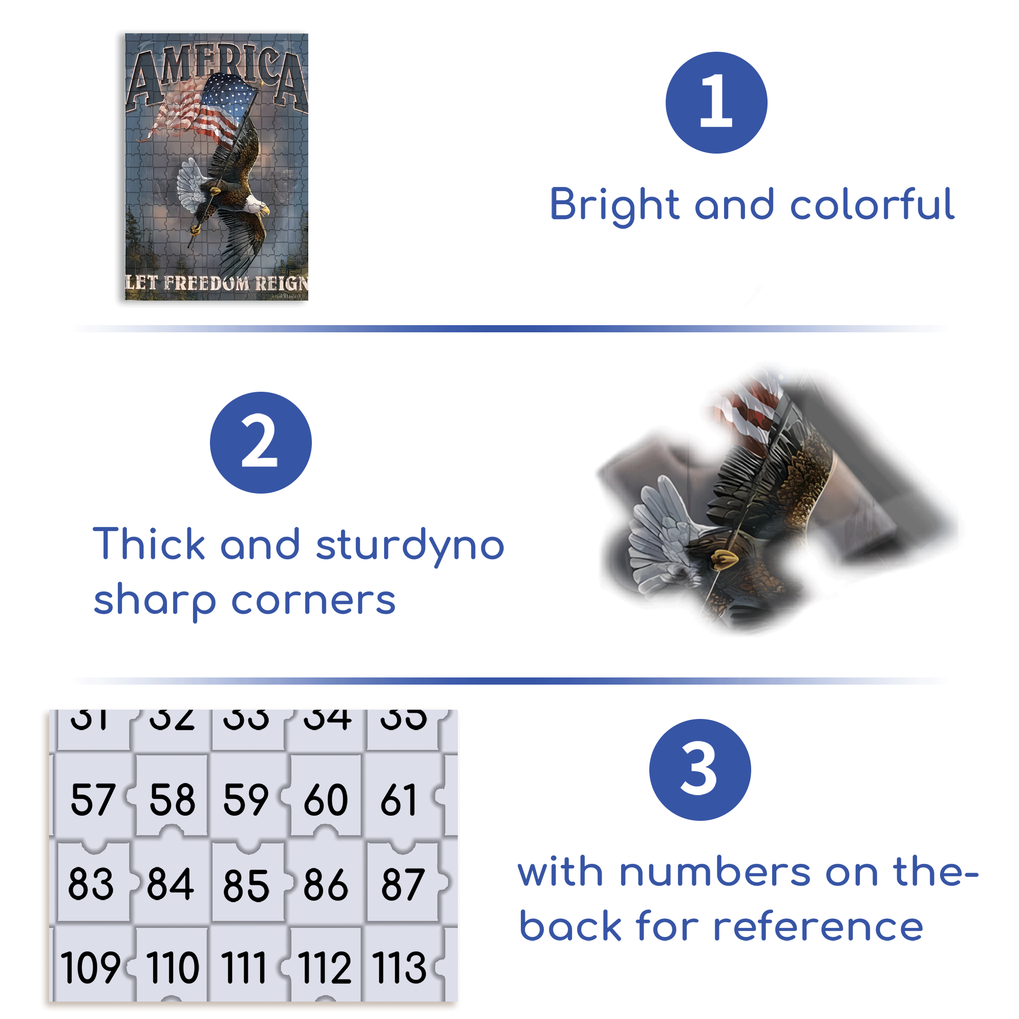 Let Freedom Reign 500pcs/1000pcs Jigsaw Puzzle, Scratch-Resistant, Interactive Family Game & Brain-Boosting DIY Decor, Perfect for Halloween, Christmas & New Year Gifts, Family Puzzle Game