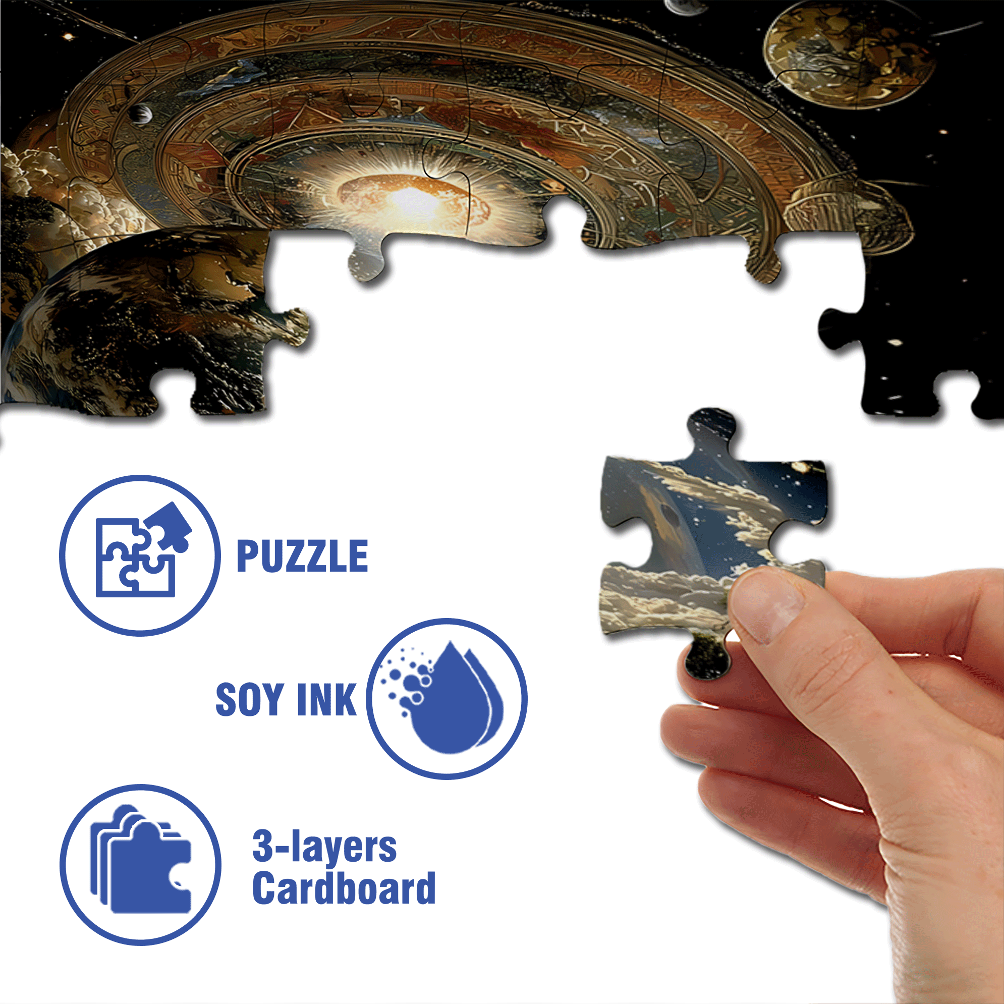 Light of Creation 500pcs/1000pcs Jigsaw Puzzle, Scratch-Resistant, Interactive Family Game & Brain-Boosting DIY Decor, Perfect for Halloween, Christmas & New Year Gifts, Family Puzzle Game