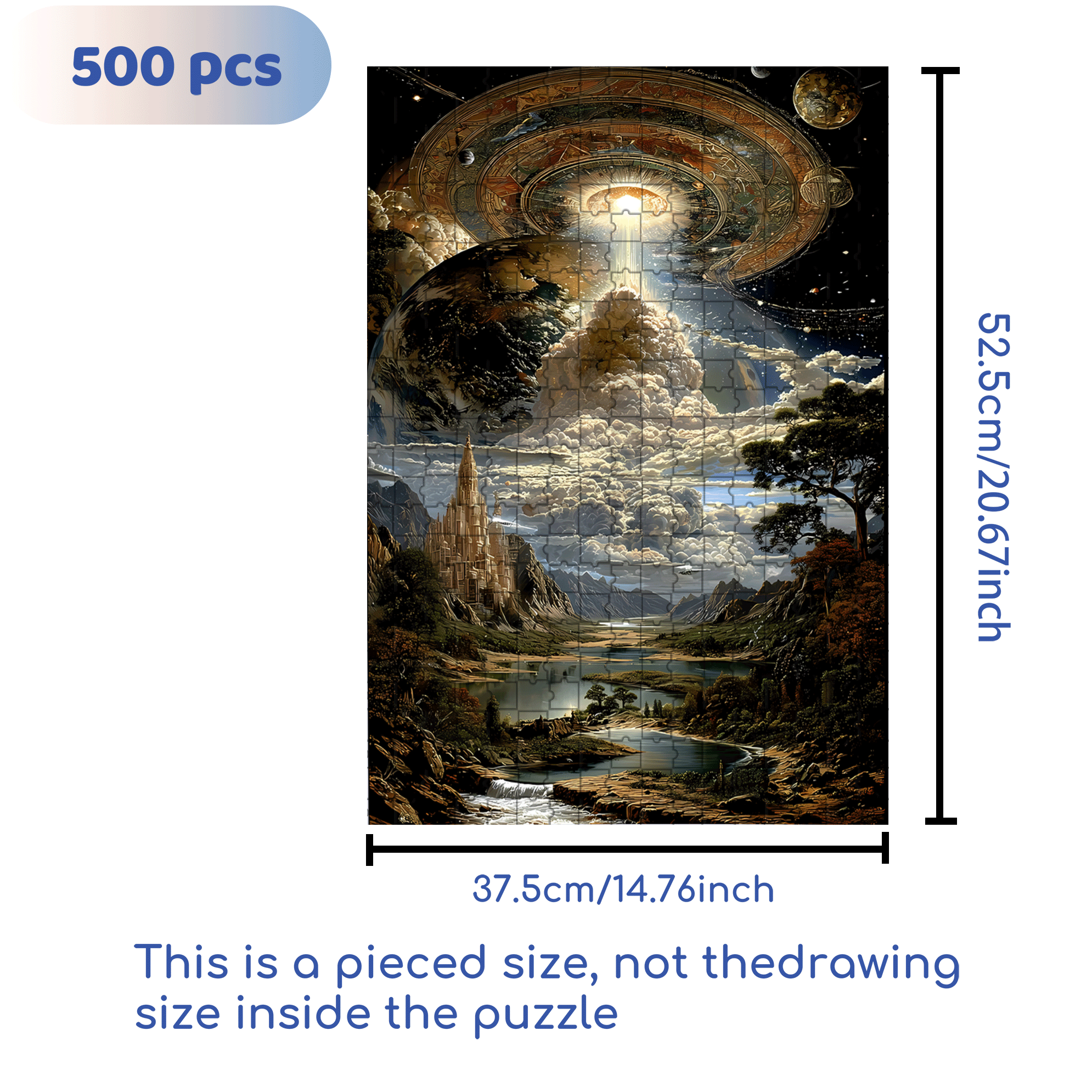 Light of Creation 500pcs/1000pcs Jigsaw Puzzle, Scratch-Resistant, Interactive Family Game & Brain-Boosting DIY Decor, Perfect for Halloween, Christmas & New Year Gifts, Family Puzzle Game