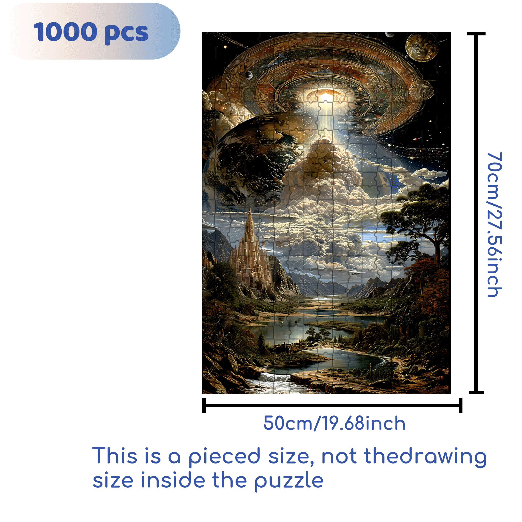 Light of Creation 500pcs/1000pcs Jigsaw Puzzle, Scratch-Resistant, Interactive Family Game & Brain-Boosting DIY Decor, Perfect for Halloween, Christmas & New Year Gifts, Family Puzzle Game