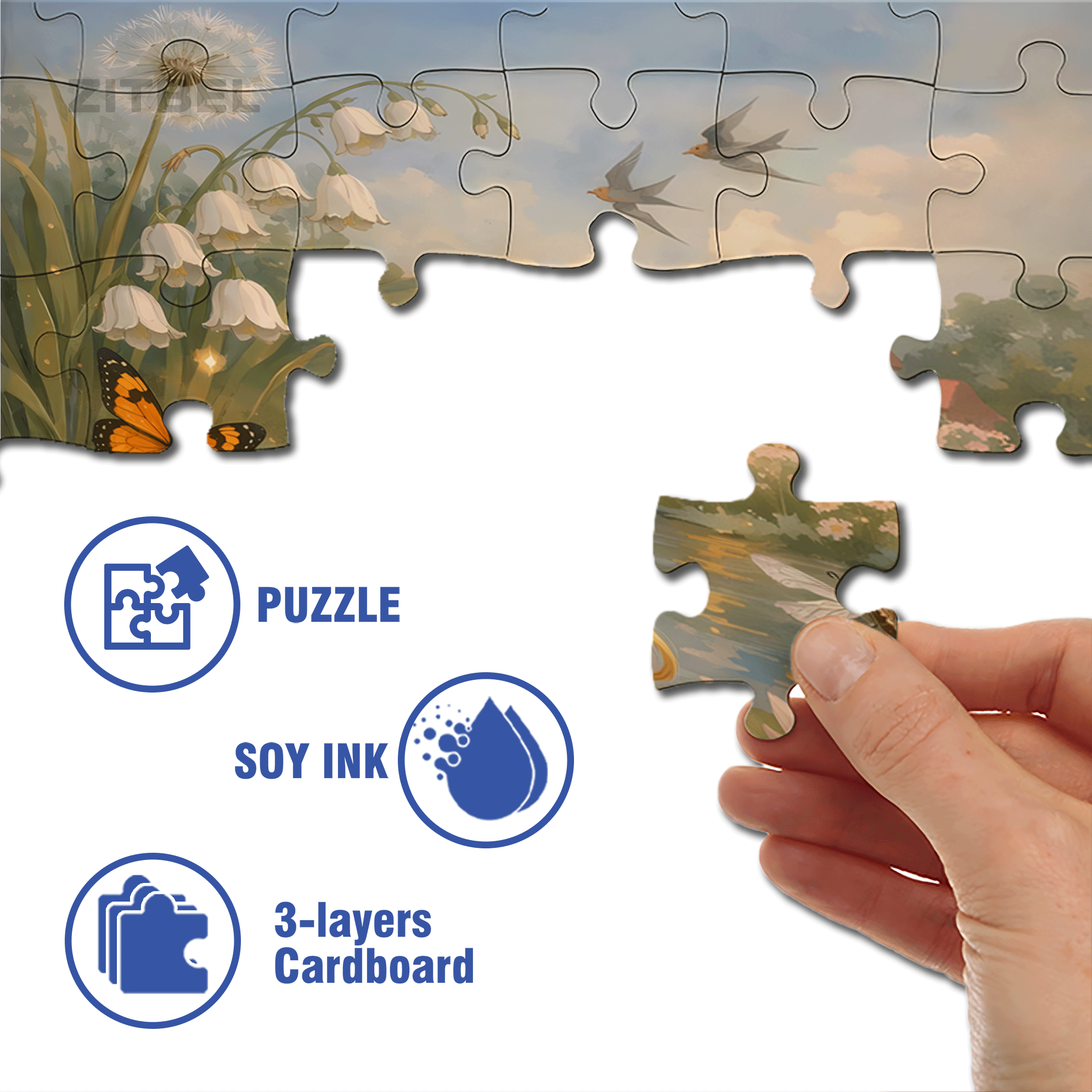 Lotus Maiden 500pcs/1000pcs Jigsaw Puzzle, Scratch-Resistant, Interactive Family Game & Brain-Boosting DIY Decor, Perfect for Halloween, Christmas & New Year Gifts, Family Puzzle Game