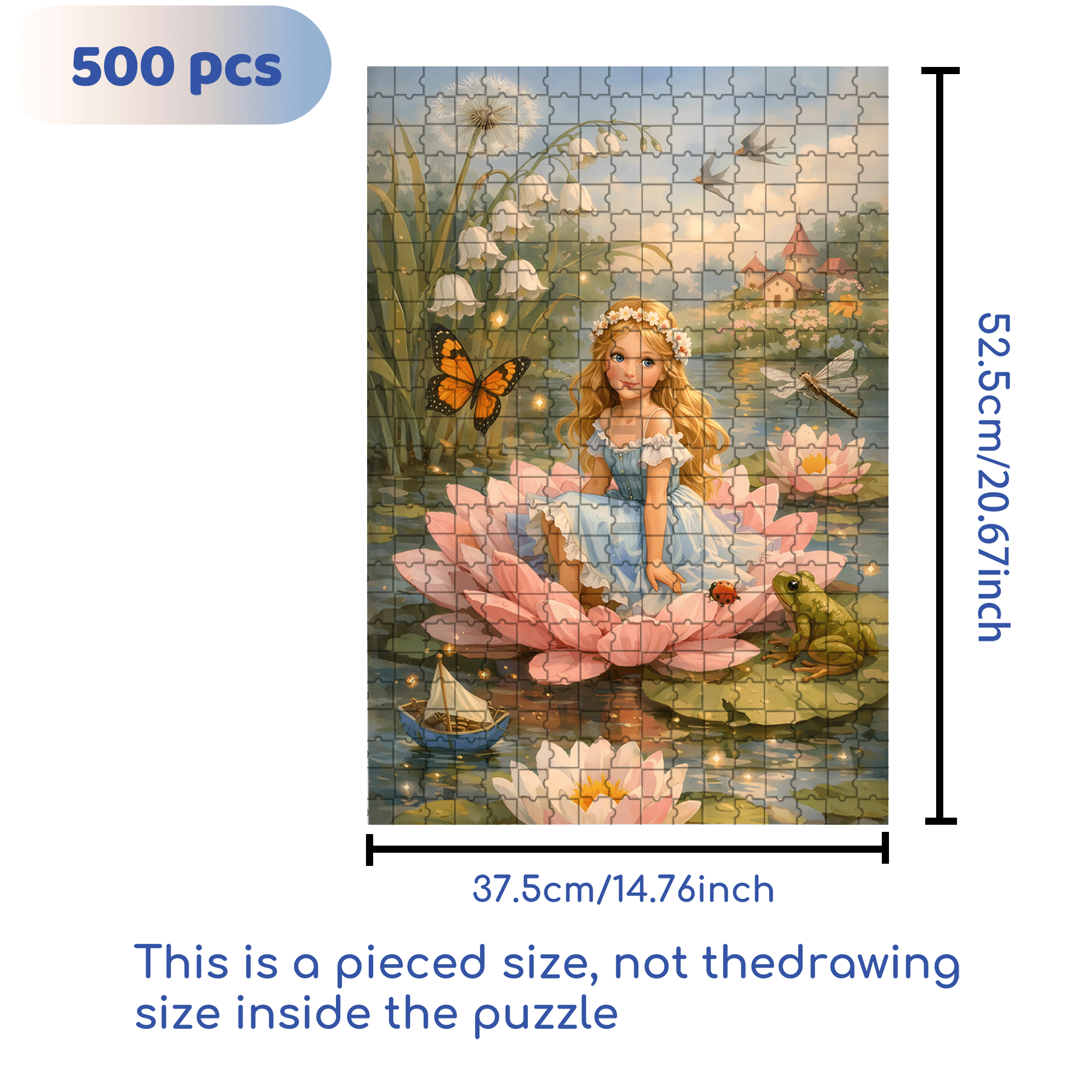 Lotus Maiden 500pcs/1000pcs Jigsaw Puzzle, Scratch-Resistant, Interactive Family Game & Brain-Boosting DIY Decor, Perfect for Halloween, Christmas & New Year Gifts, Family Puzzle Game