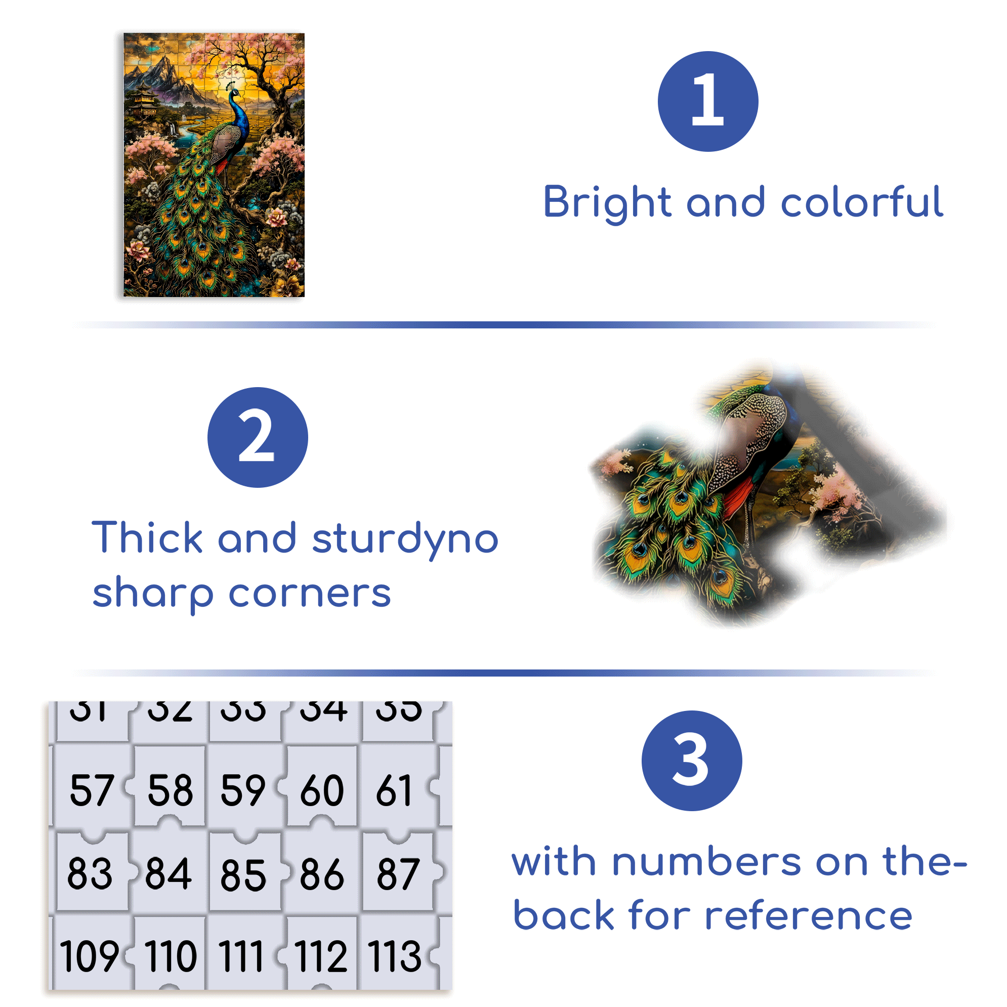 Magnificent Peacock 500pcs/1000pcs Jigsaw Puzzle, Scratch-Resistant, Interactive Family Game & Brain-Boosting DIY Decor, Perfect for Halloween, Christmas & New Year Gifts, Family Puzzle Game