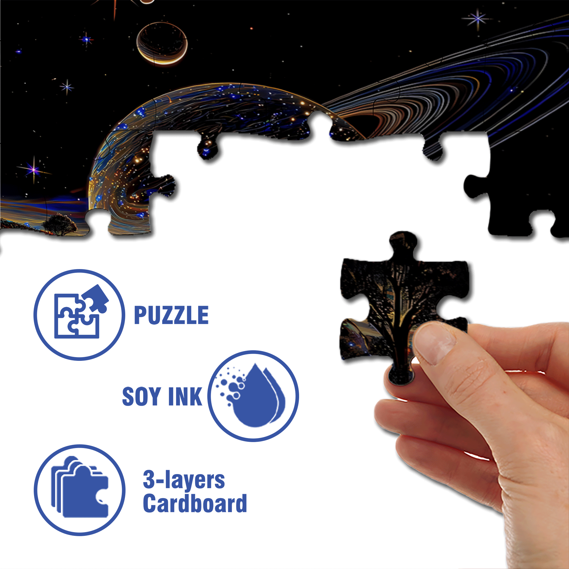 Milky Way Reflection 500pcs/1000pcs Jigsaw Puzzle, Scratch-Resistant, Interactive Family Game & Brain-Boosting DIY Decor, Perfect for Halloween, Christmas & New Year Gifts, Family Puzzle Game