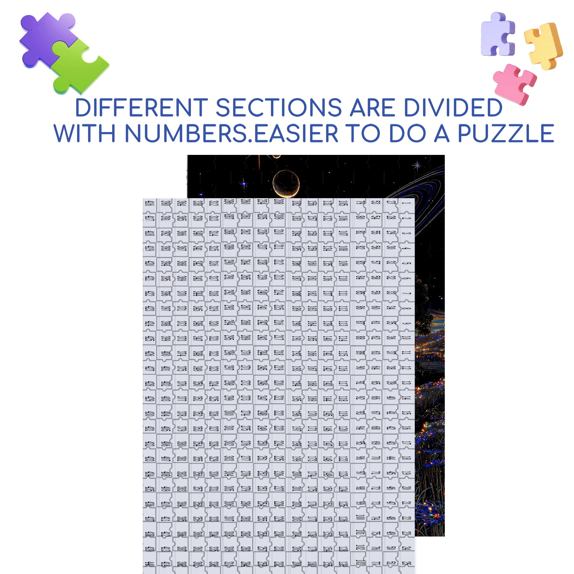 Milky Way Reflection 500pcs/1000pcs Jigsaw Puzzle, Scratch-Resistant, Interactive Family Game & Brain-Boosting DIY Decor, Perfect for Halloween, Christmas & New Year Gifts, Family Puzzle Game