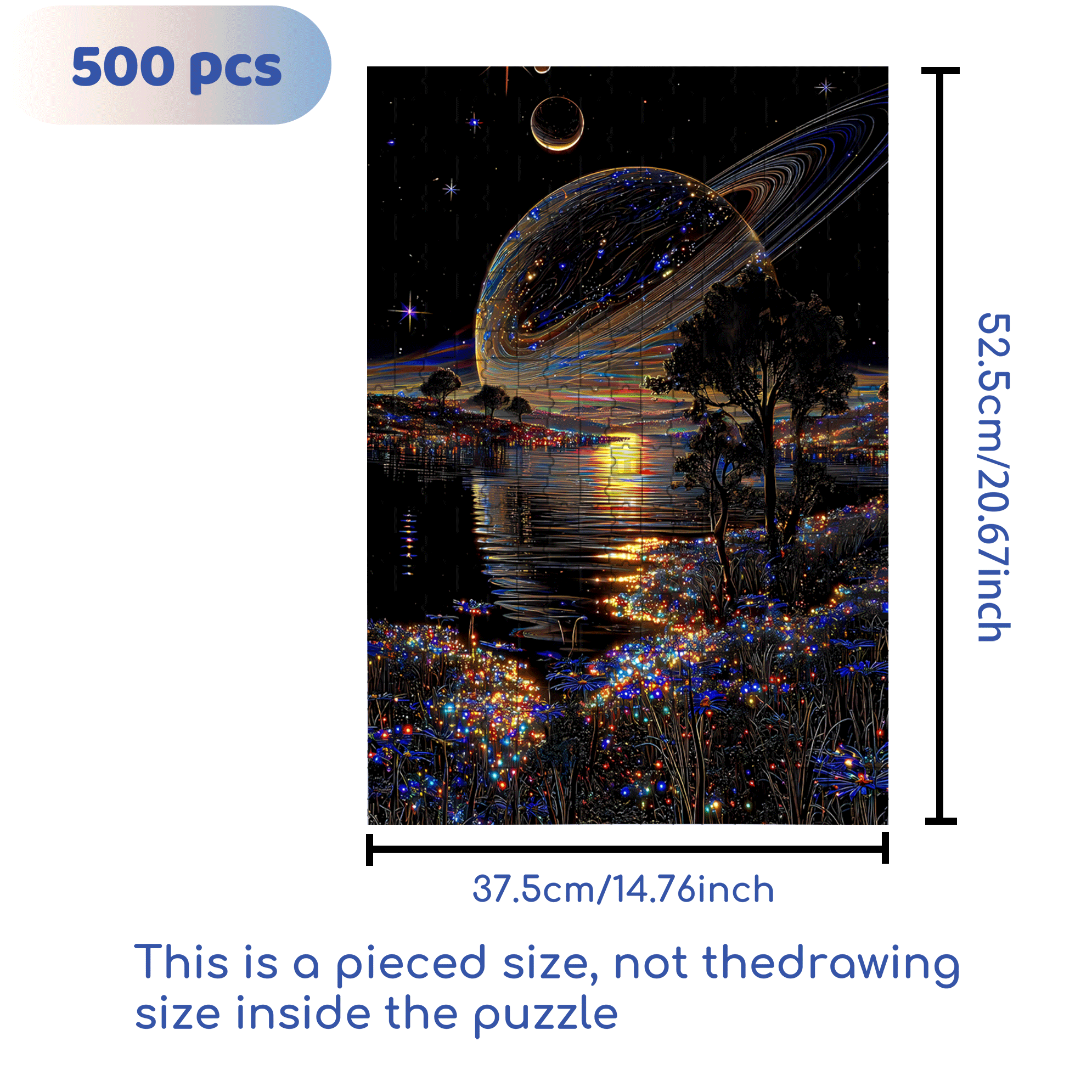 Milky Way Reflection 500pcs/1000pcs Jigsaw Puzzle, Scratch-Resistant, Interactive Family Game & Brain-Boosting DIY Decor, Perfect for Halloween, Christmas & New Year Gifts, Family Puzzle Game