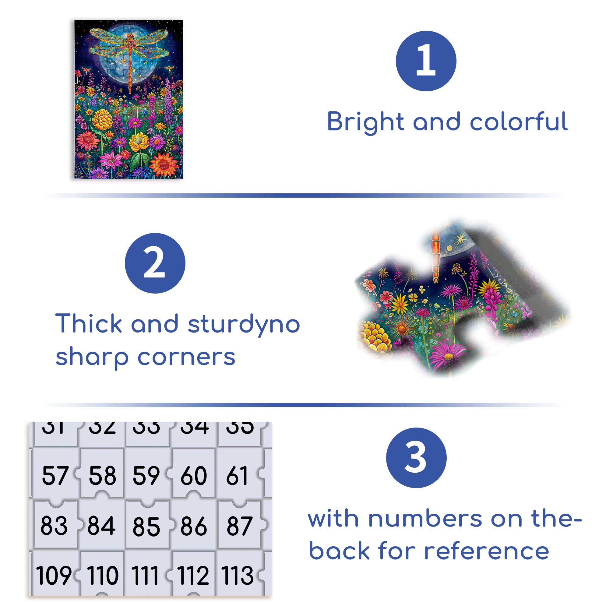 Moonlight Dragonfly 500pcs/1000pcs Jigsaw Puzzle, Scratch-Resistant, Interactive Family Game & Brain-Boosting DIY Decor, Perfect for Halloween, Christmas & New Year Gifts, Family Puzzle Game