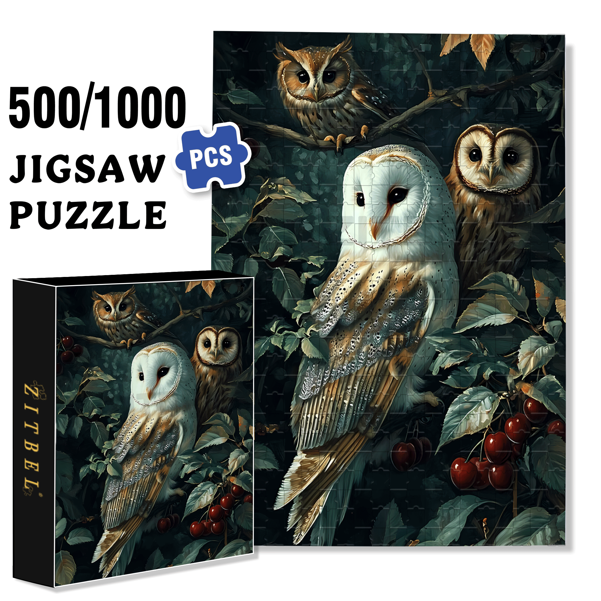 Night Watchman in the Forest 500pcs/1000pcs Jigsaw Puzzle, Scratch-Resistant, Interactive Family Game & Brain-Boosting DIY Decor, Perfect for Halloween, Christmas & New Year Gifts, Family Puzzle Game
