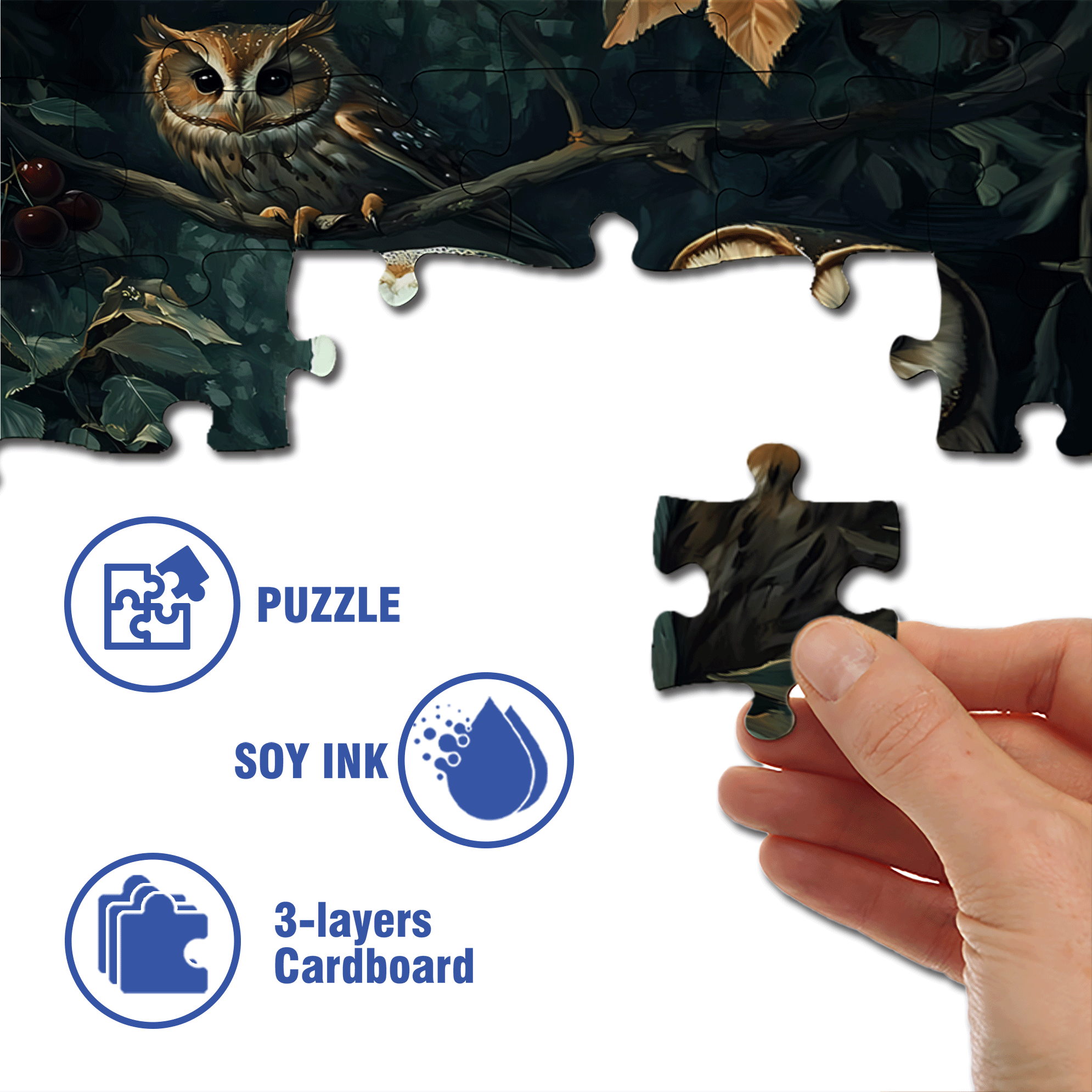 Night Watchman in the Forest 500pcs/1000pcs Jigsaw Puzzle, Scratch-Resistant, Interactive Family Game & Brain-Boosting DIY Decor, Perfect for Halloween, Christmas & New Year Gifts, Family Puzzle Game