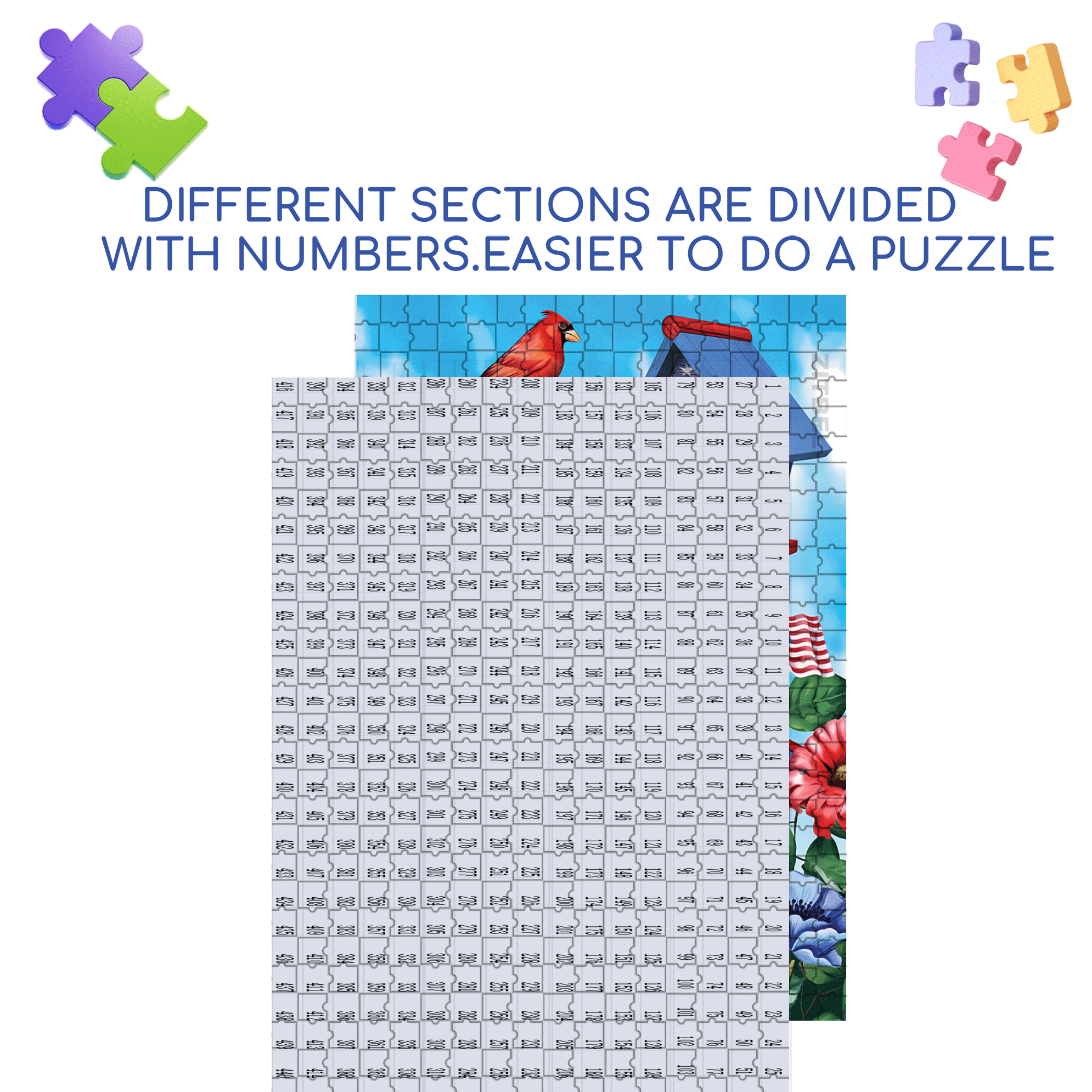 Patriotic Bird House 500pcs/1000pcs Jigsaw Puzzle, Scratch-Resistant, Interactive Family Game & Brain-Boosting DIY Decor, Perfect for Halloween, Christmas & New Year Gifts, Family Puzzle Game