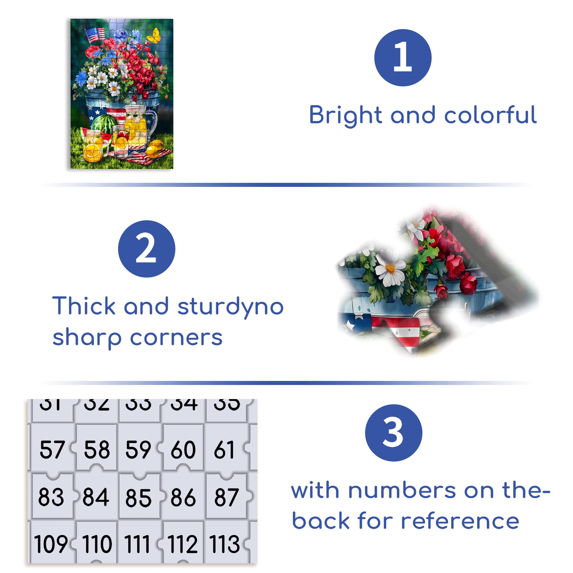 Patriotic Summer Picnic 500pcs/1000pcs Jigsaw Puzzle, Scratch-Resistant, Interactive Family Game & Brain-Boosting DIY Decor, Perfect for Halloween, Christmas & New Year Gifts, Family Puzzle Game