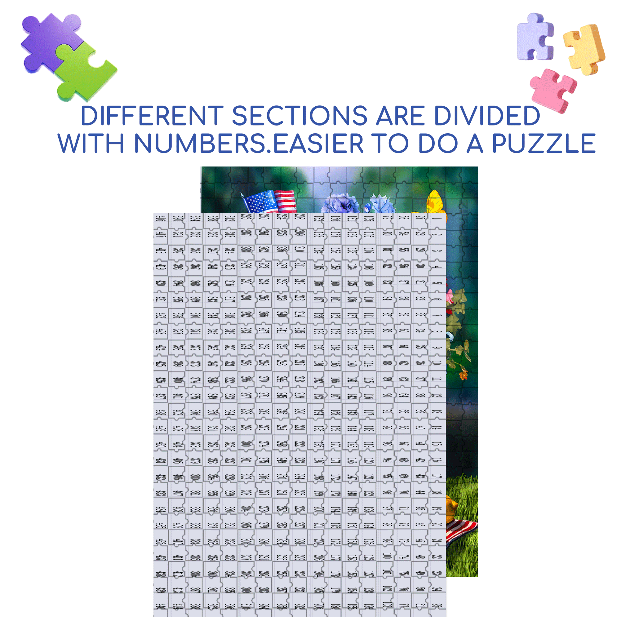 Patriotic Summer Picnic 500pcs/1000pcs Jigsaw Puzzle, Scratch-Resistant, Interactive Family Game & Brain-Boosting DIY Decor, Perfect for Halloween, Christmas & New Year Gifts, Family Puzzle Game