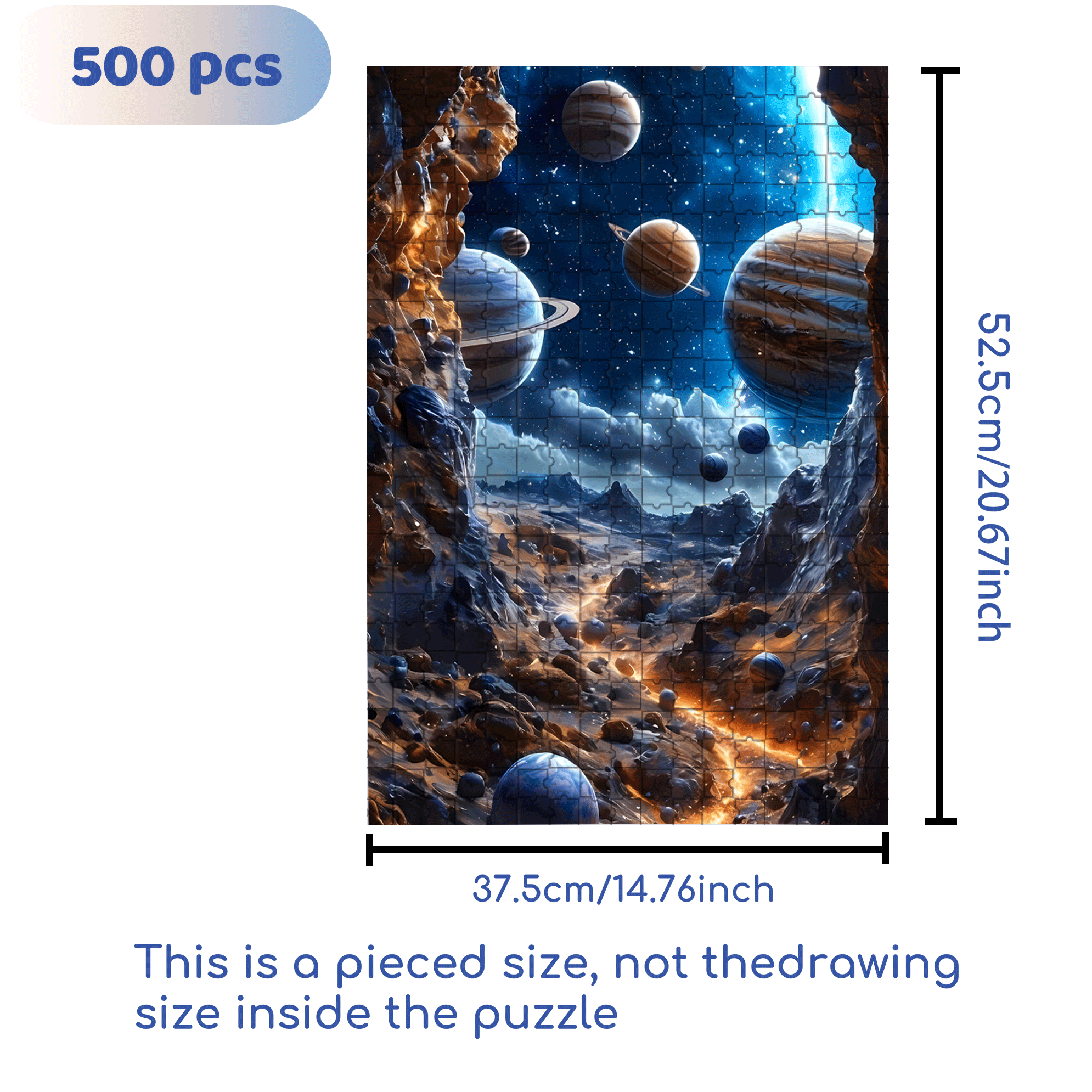 Planetary Path 500pcs/1000pcs Jigsaw Puzzle, Scratch-Resistant, Interactive Family Game & Brain-Boosting DIY Decor, Perfect for Halloween, Christmas & New Year Gifts, Family Puzzle Game