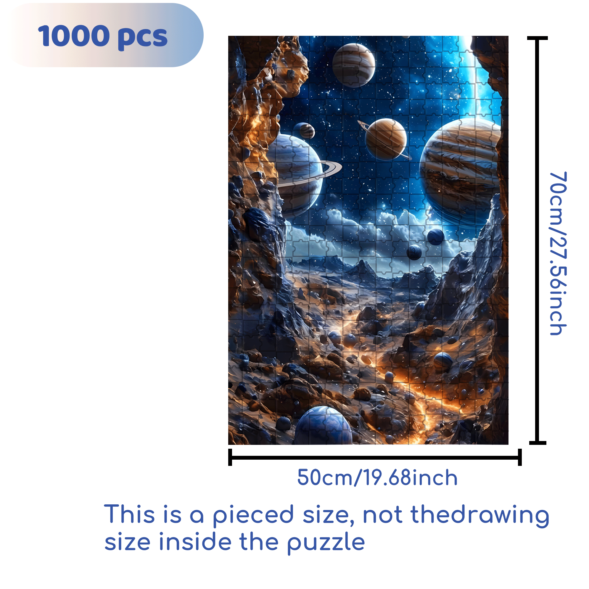 Planetary Path 500pcs/1000pcs Jigsaw Puzzle, Scratch-Resistant, Interactive Family Game & Brain-Boosting DIY Decor, Perfect for Halloween, Christmas & New Year Gifts, Family Puzzle Game