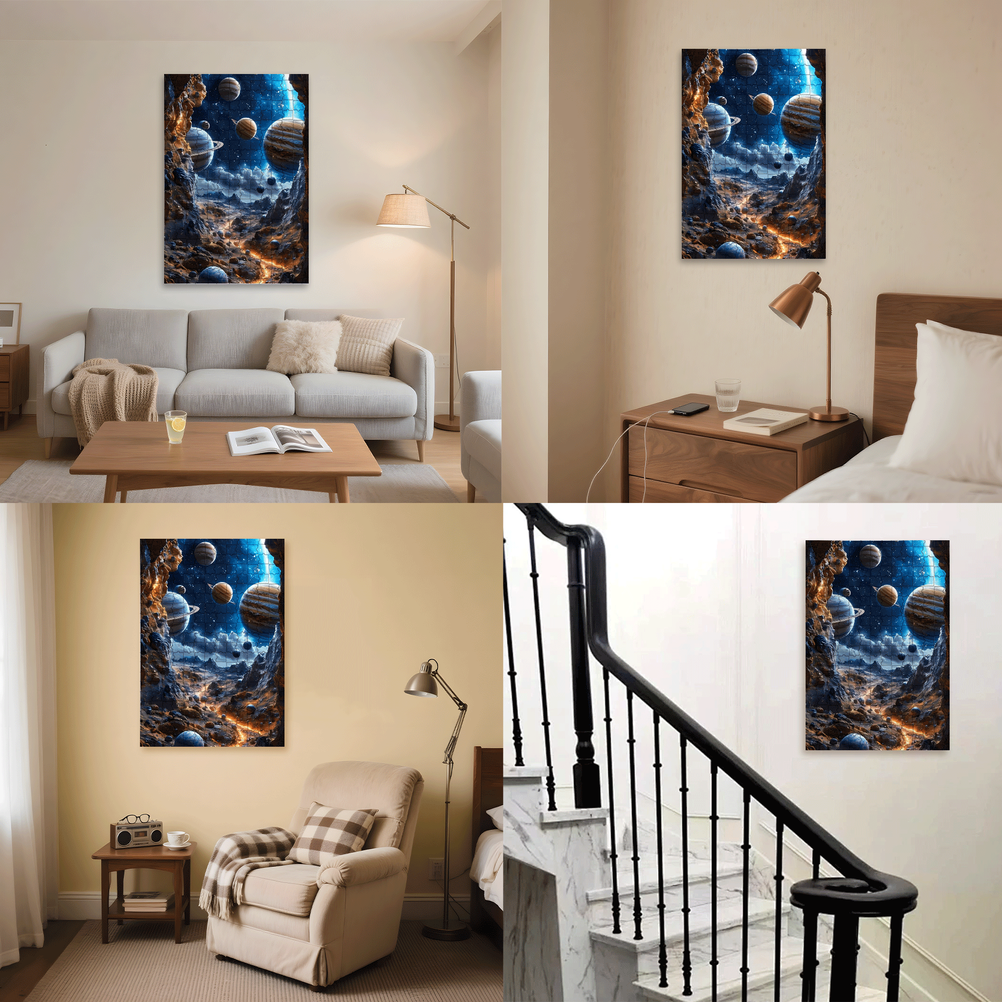 Planetary Path 500pcs/1000pcs Jigsaw Puzzle, Scratch-Resistant, Interactive Family Game & Brain-Boosting DIY Decor, Perfect for Halloween, Christmas & New Year Gifts, Family Puzzle Game
