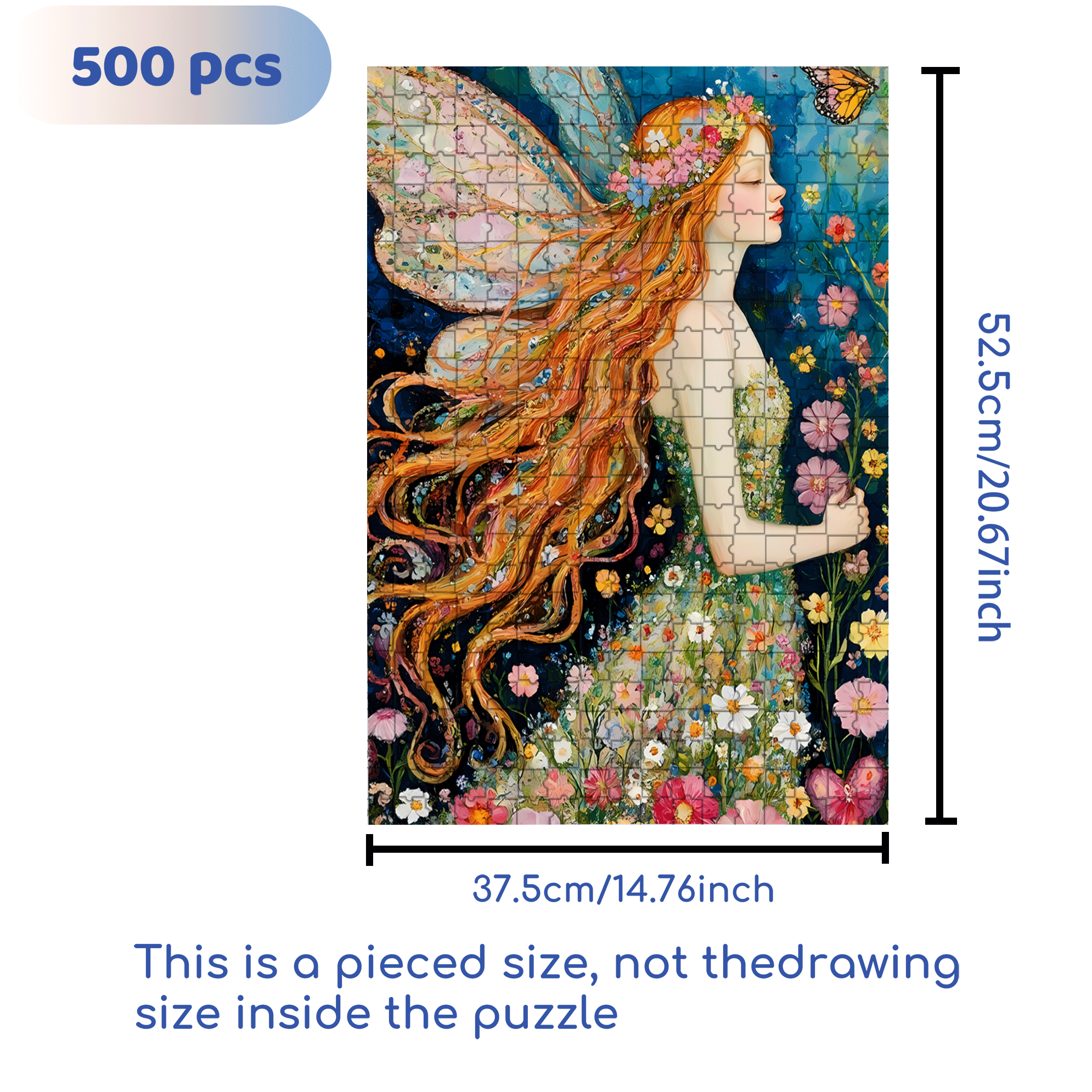 Red-haired Elf 500pcs/1000pcs Jigsaw Puzzle, Scratch-Resistant, Interactive Family Game & Brain-Boosting DIY Decor, Perfect for Halloween, Christmas & New Year Gifts, Family Puzzle Game