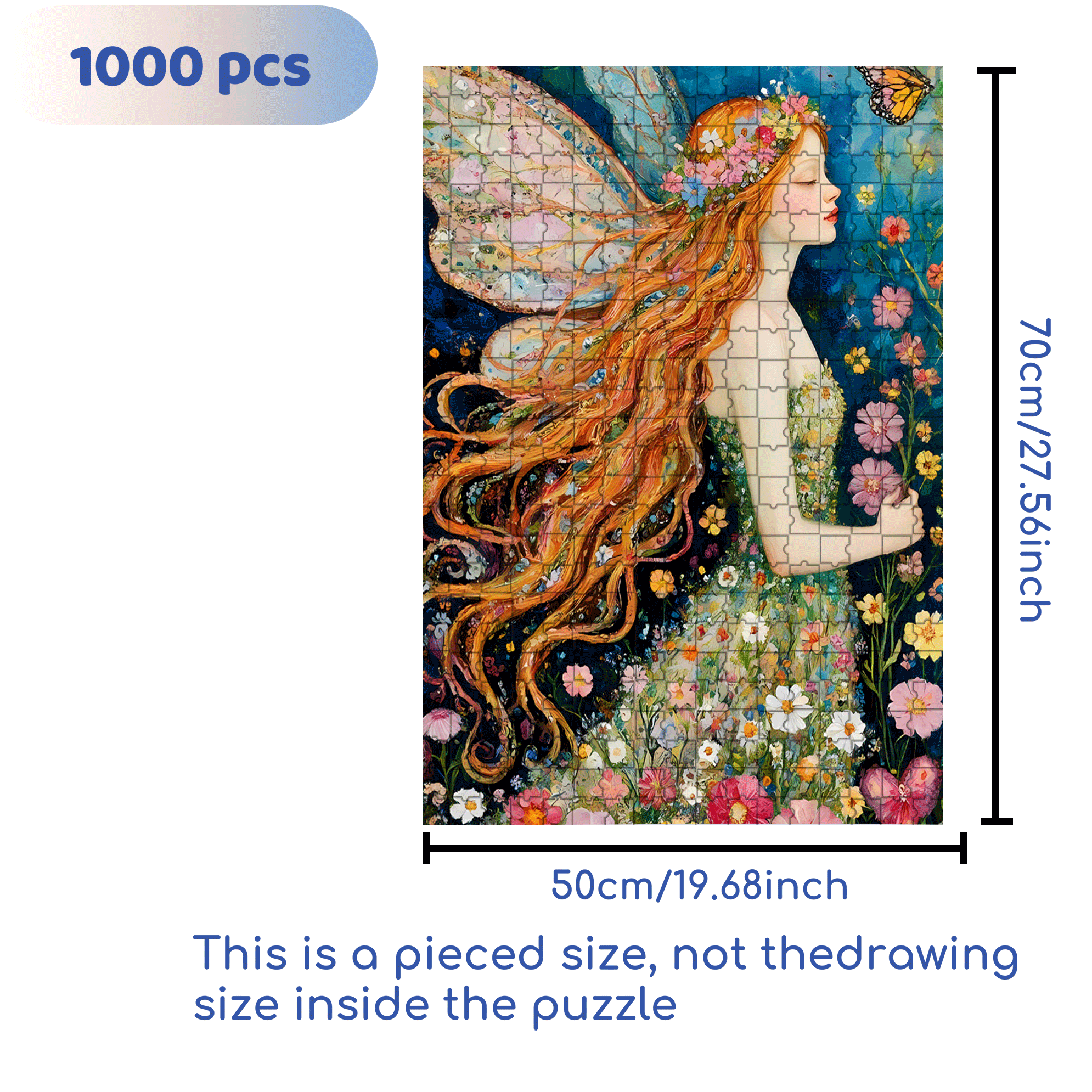 Red-haired Elf 500pcs/1000pcs Jigsaw Puzzle, Scratch-Resistant, Interactive Family Game & Brain-Boosting DIY Decor, Perfect for Halloween, Christmas & New Year Gifts, Family Puzzle Game