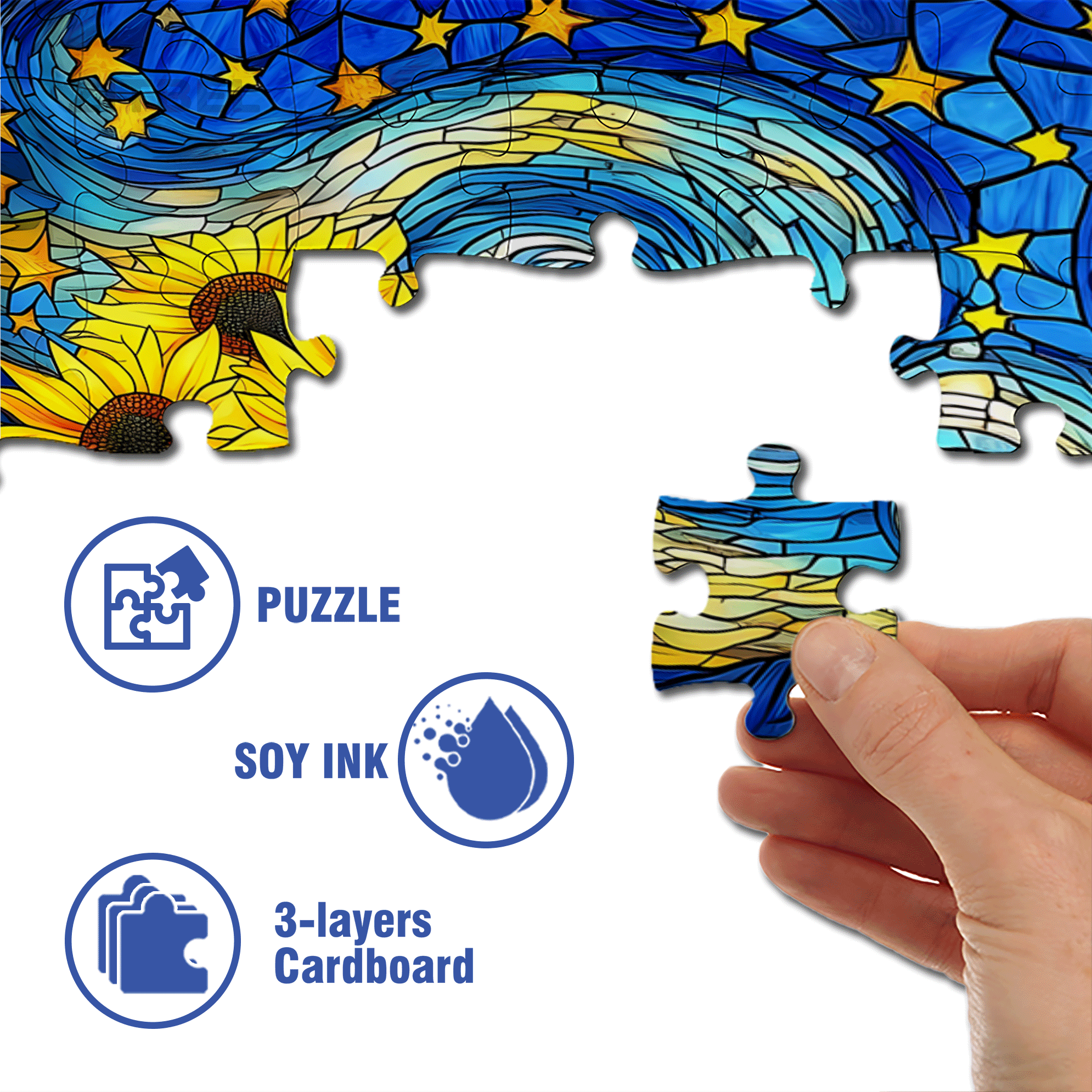 Starlight & Sunlight In The Night 500pcs/1000pcs Jigsaw Puzzle, Scratch-Resistant, Interactive Family Game & Brain-Boosting DIY Decor, Perfect for Halloween, Christmas & New Year Gifts, Family Puzzle Game