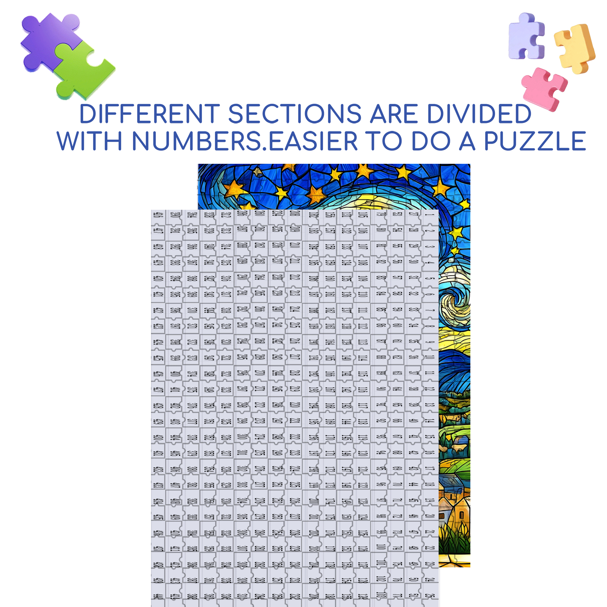 Starlight & Sunlight In The Night 500pcs/1000pcs Jigsaw Puzzle, Scratch-Resistant, Interactive Family Game & Brain-Boosting DIY Decor, Perfect for Halloween, Christmas & New Year Gifts, Family Puzzle Game
