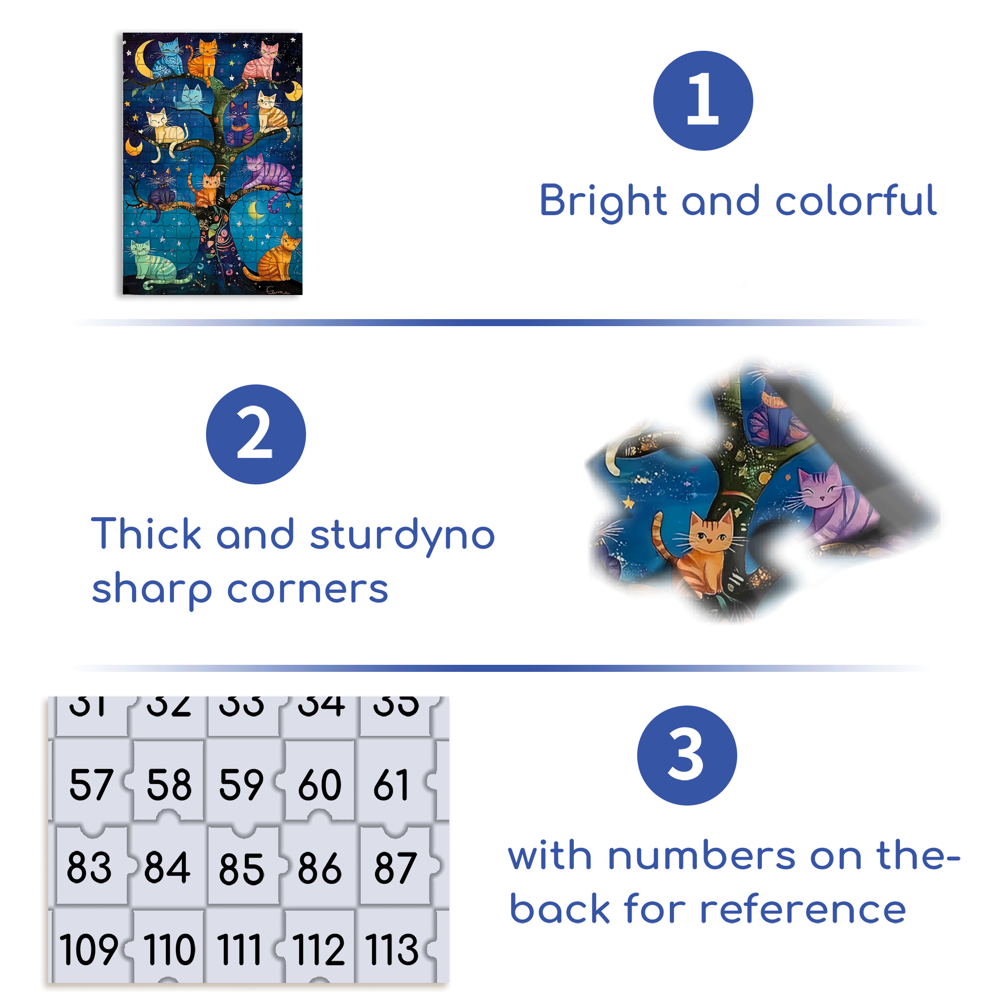 Starry Night Cat Language 500pcs/1000pcs Jigsaw Puzzle, Scratch-Resistant, Interactive Family Game & Brain-Boosting DIY Decor, Perfect for Halloween, Christmas & New Year Gifts, Family Puzzle Game