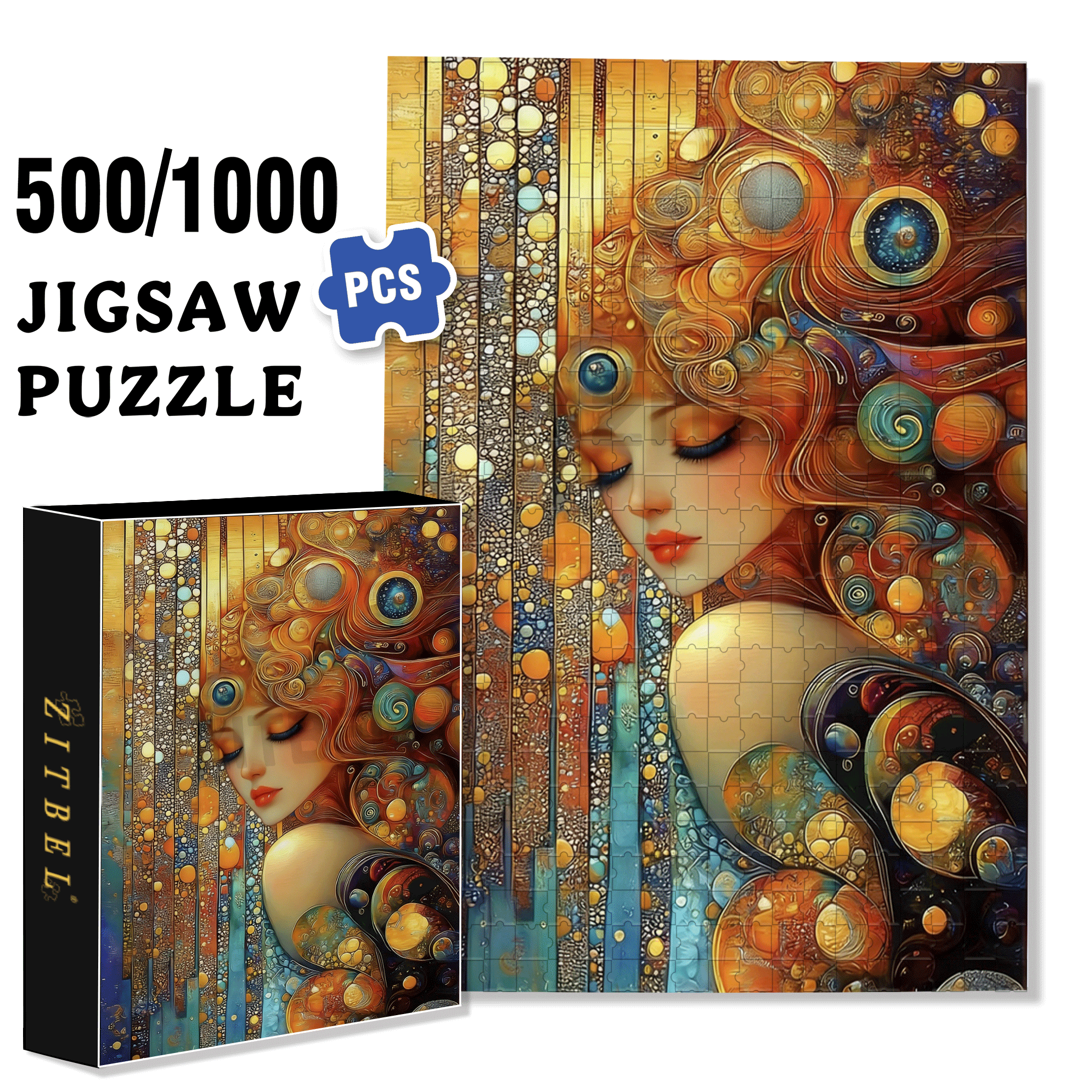 Amber Dream 500pcs/1000pcs Jigsaw Puzzle, Scratch-Resistant, Interactive Family Game & Brain-Boosting DIY Decor, Perfect for Halloween, Christmas & New Year Gifts, Family Puzzle Game