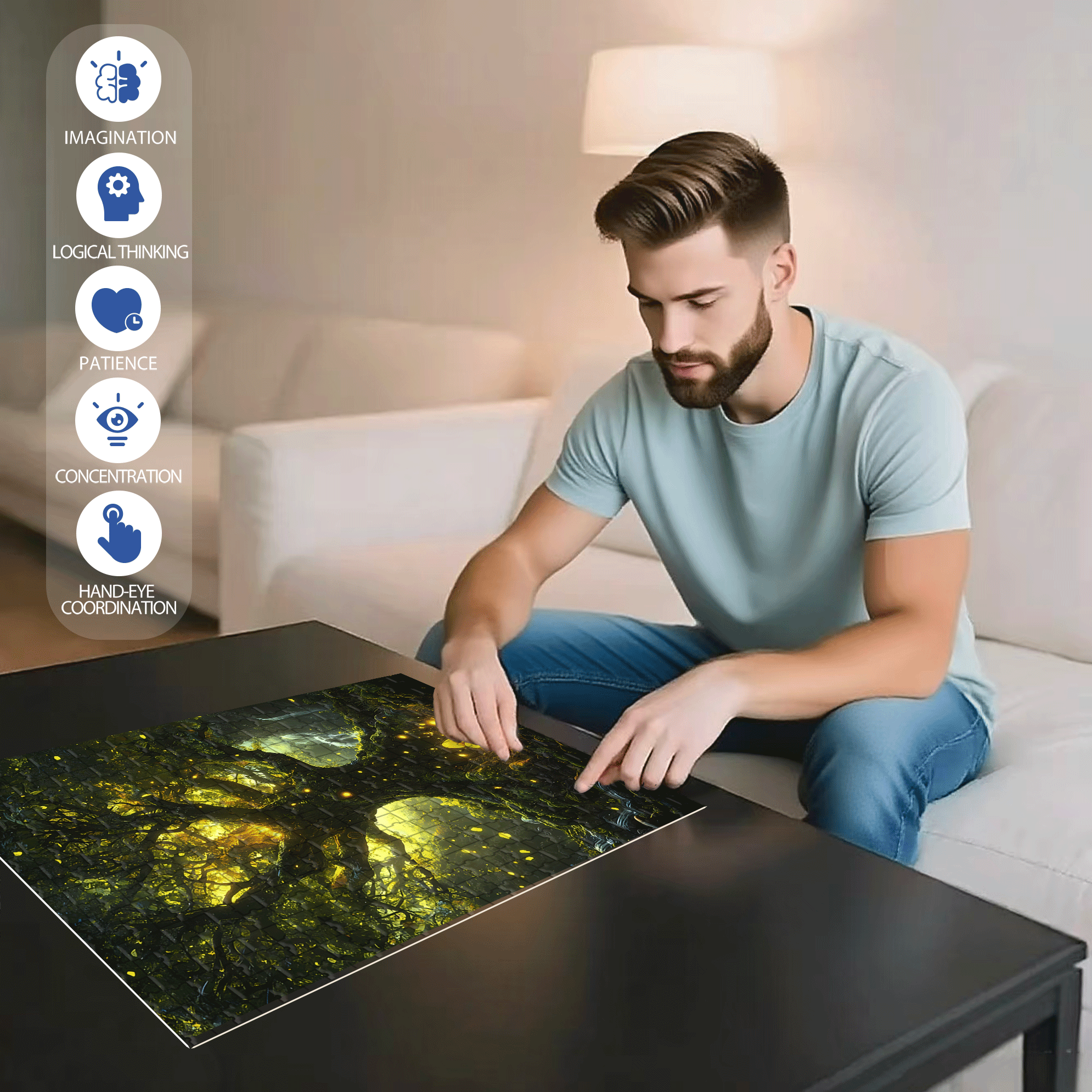Ancient Giant Tree 500pcs/1000pcs Jigsaw Puzzle, Scratch-Resistant, Interactive Family Game & Brain-Boosting DIY Decor, Perfect for Halloween, Christmas & New Year Gifts, Family Puzzle Game