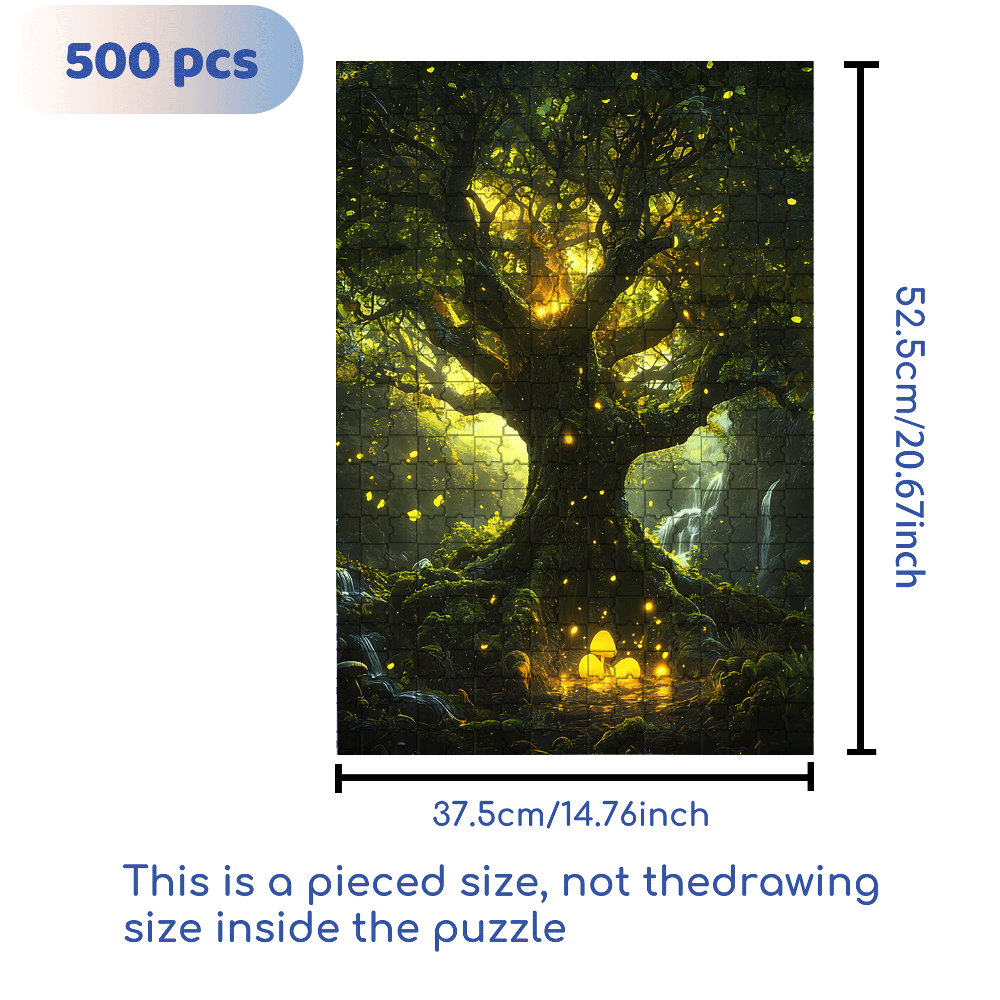 Ancient Giant Tree 500pcs/1000pcs Jigsaw Puzzle, Scratch-Resistant, Interactive Family Game & Brain-Boosting DIY Decor, Perfect for Halloween, Christmas & New Year Gifts, Family Puzzle Game
